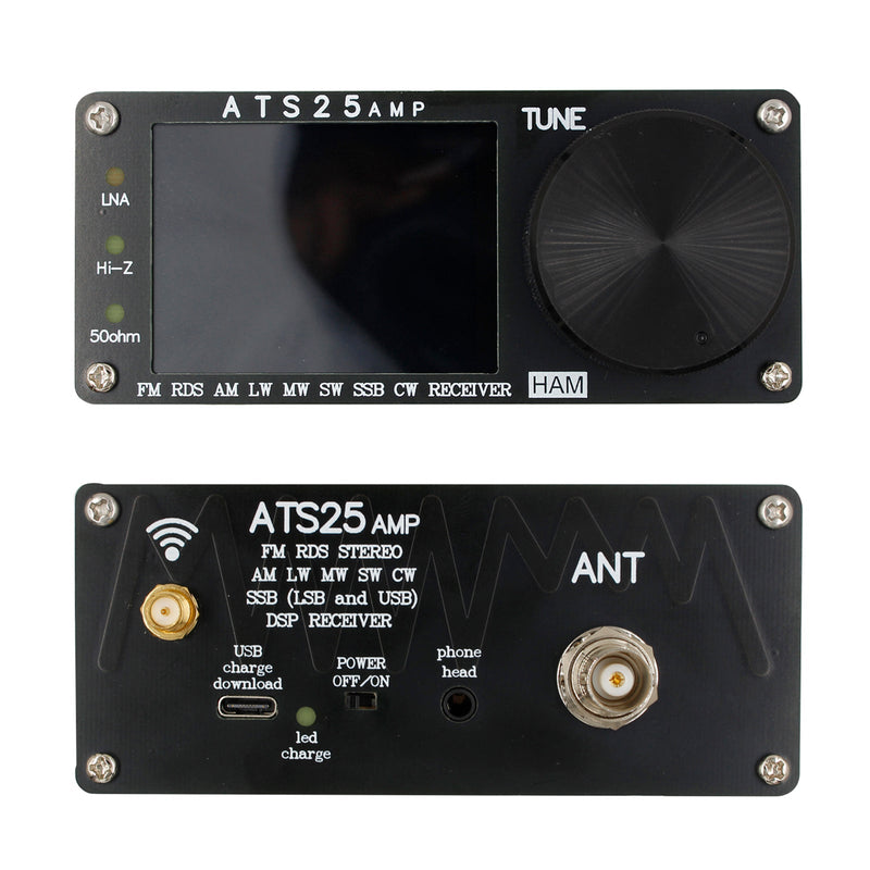 ATS25AMP Receptor de radio de banda completa FM RDS SW SSB DSP Receptor con pantalla táctil de 2,4"