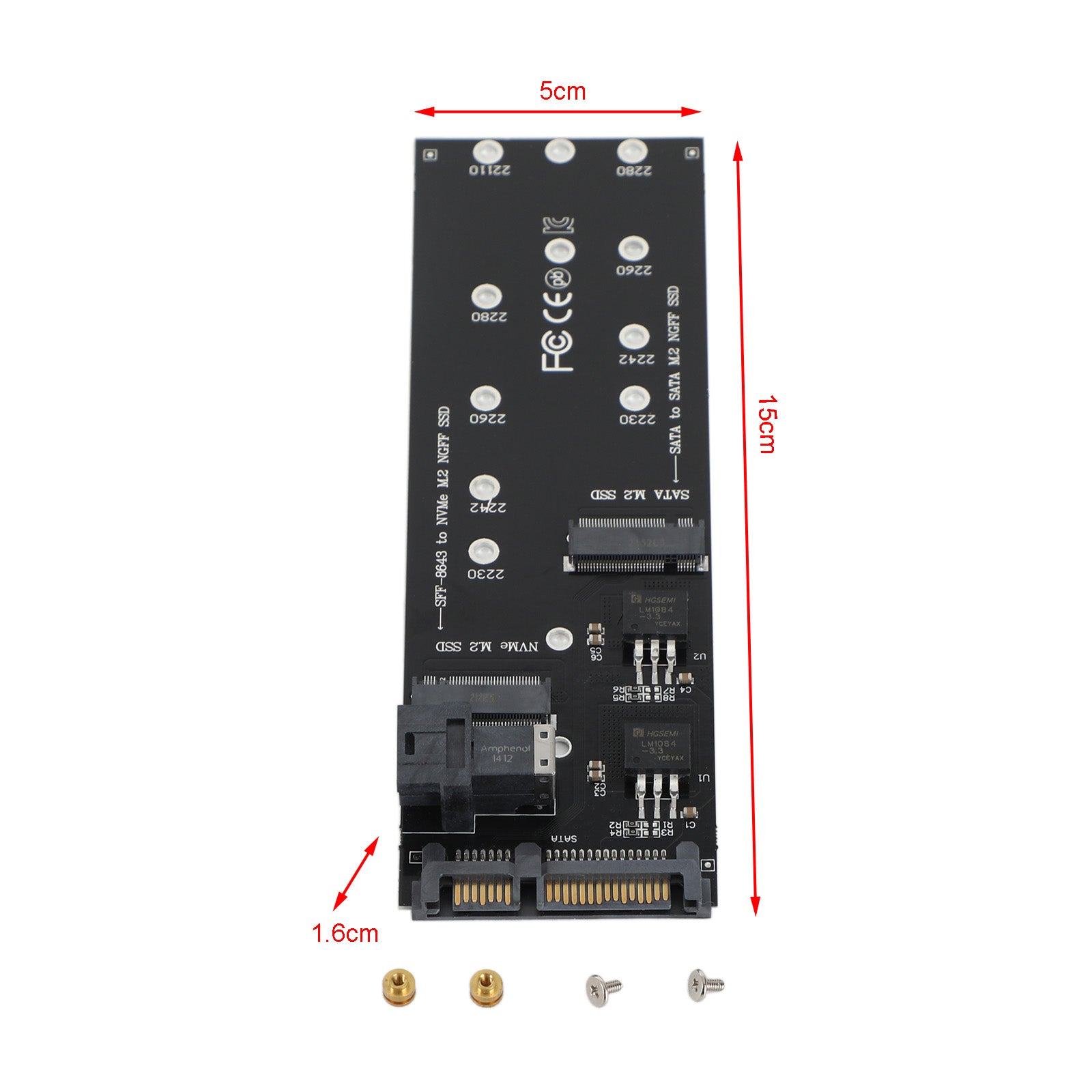 Disco duro M2 SFF-8643 a U2 NGFF M-Key a HD SAS NVME PCIe SSD Adaptador SATA