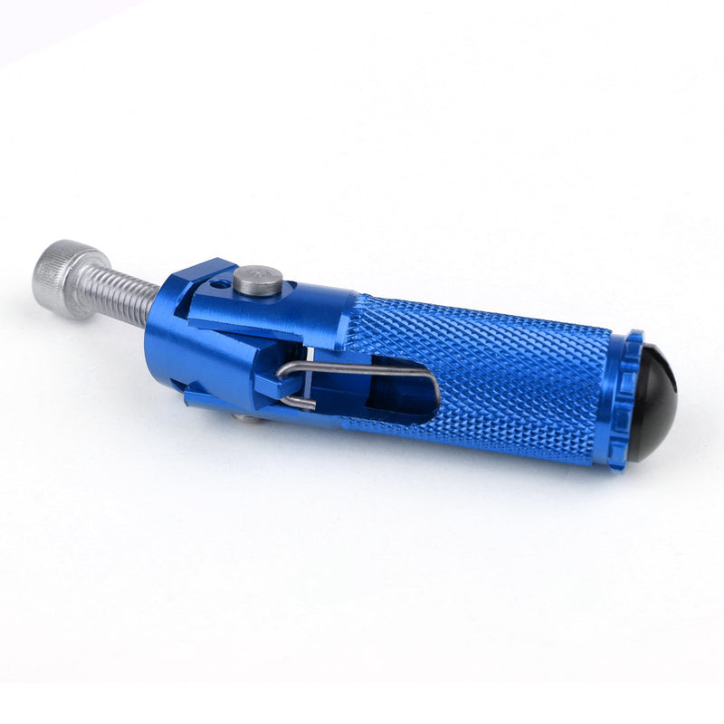 CNC Folding Foot Pegs Footpeg Rear Set Rest Racing For Universal Motorcycle Blue