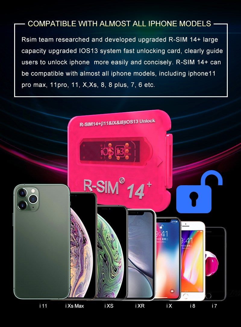 Actualice la tarjeta de desbloqueo RSIM 16 Nano para iOS14 iPhone 12 Pro 12 Pro Max X XS Max 8 CA Market