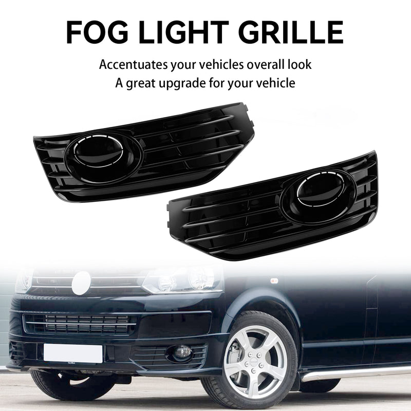 VW T5 T5.1 2010-2015 Fog Lamp Light Cover Insert S-line Grill Gloss Black
