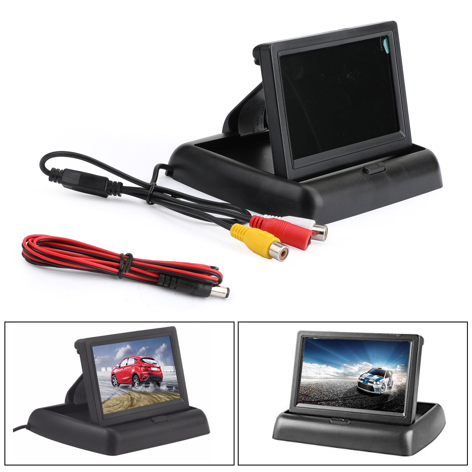 4.3" Foldable Car Monitor TFT LCD NTSC PAL Night Parking Assist 4.3inch