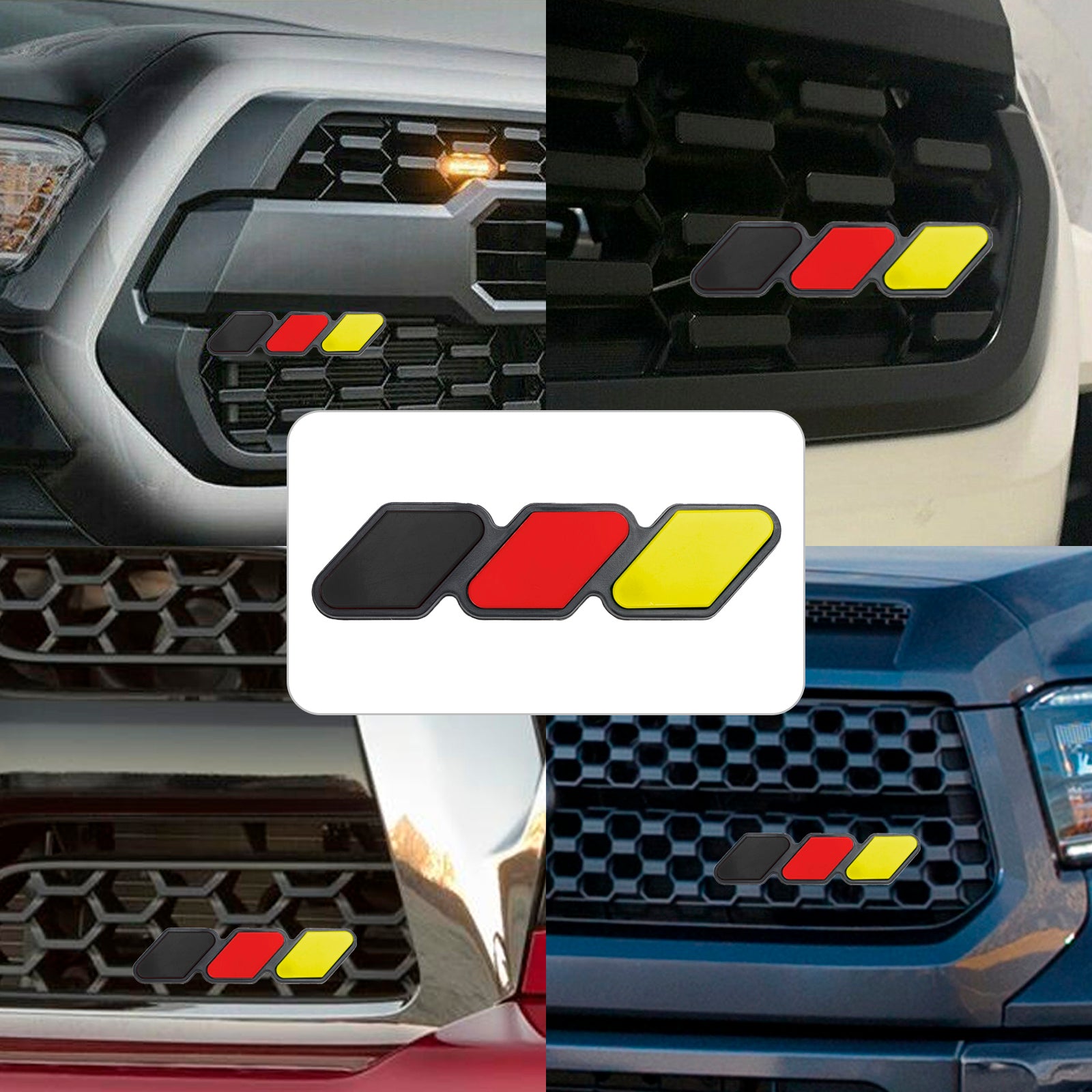 Emblema de rejilla tricolor, accesorios para coche, para Toyota Tacoma TRD Tundra RAV4