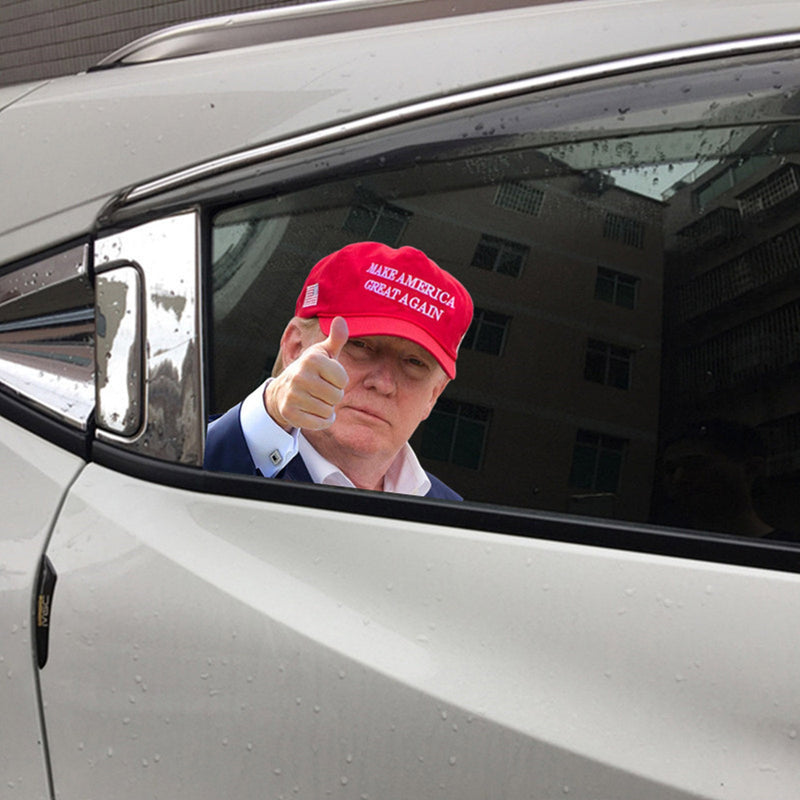 Adhesivo para ventana de coche, tamaño de persona real, paseo de pasajero con Trump President 2020 R