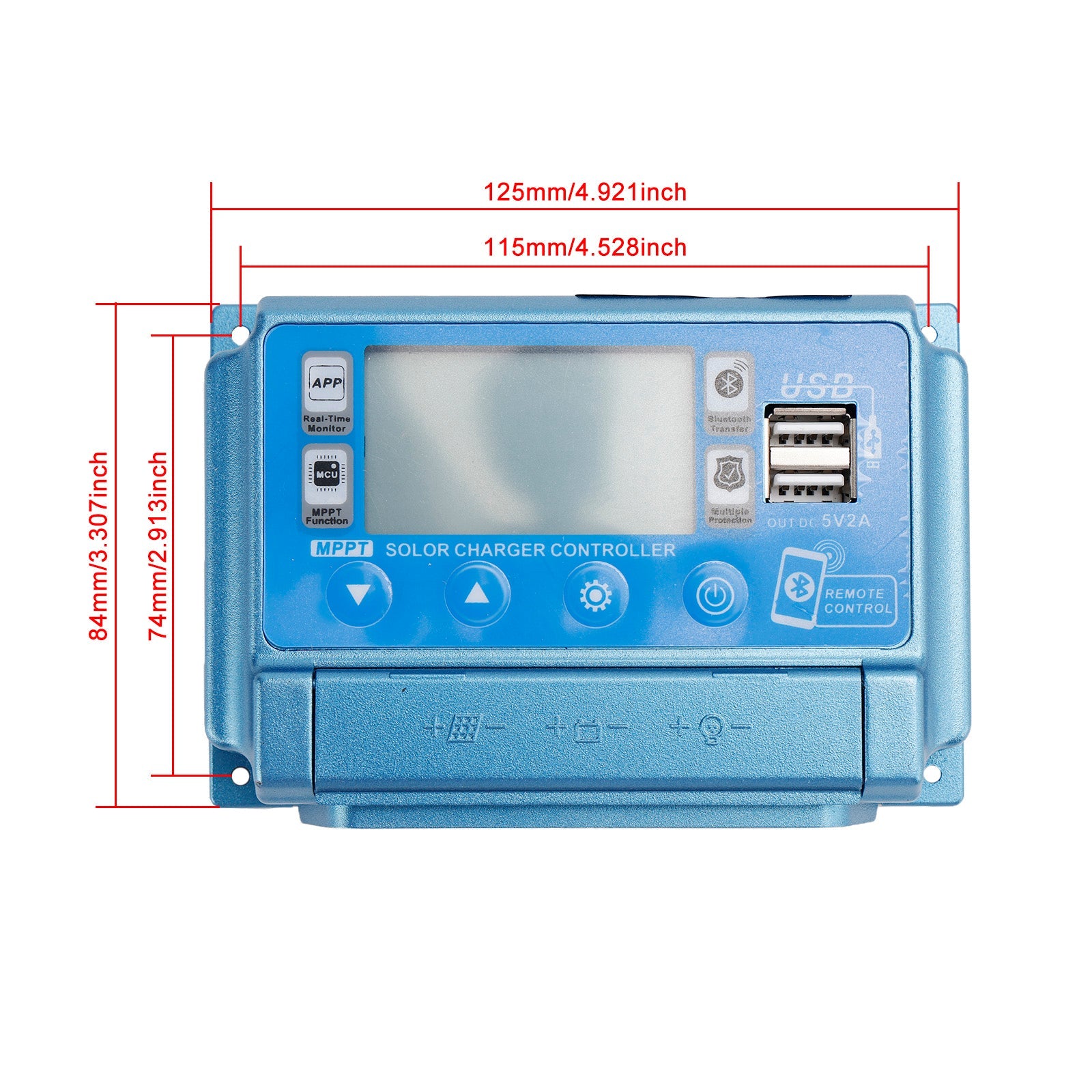 30A/40A/50A/60A MPPT Bluetooth APP شاحن الطاقة الشمسية لجهاز التحكم بالشحن 12V-60V ذهبي