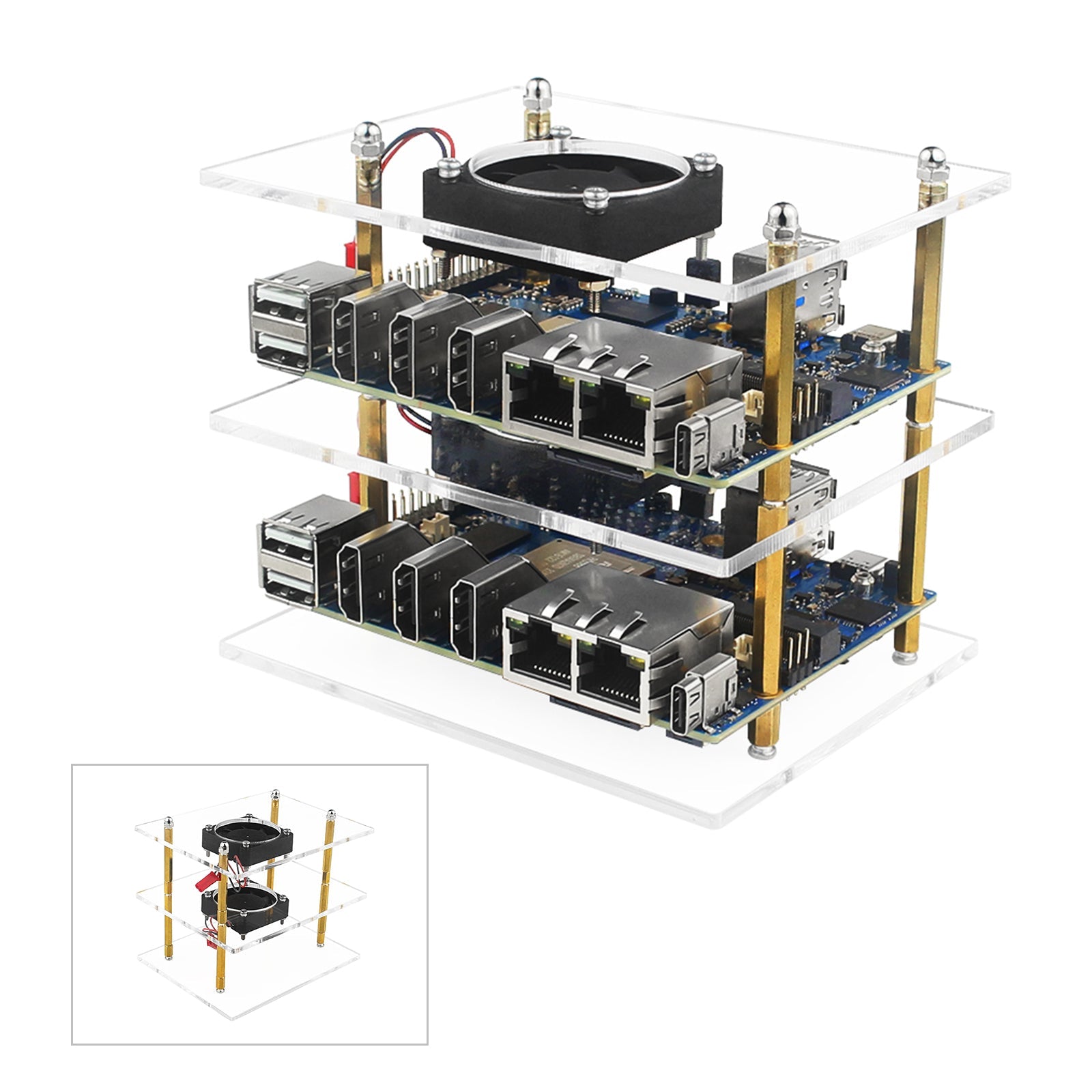 Carcasa protectora Orange Pi 5 Plus Orangepi, carcasa acrílica de racimo de dos capas