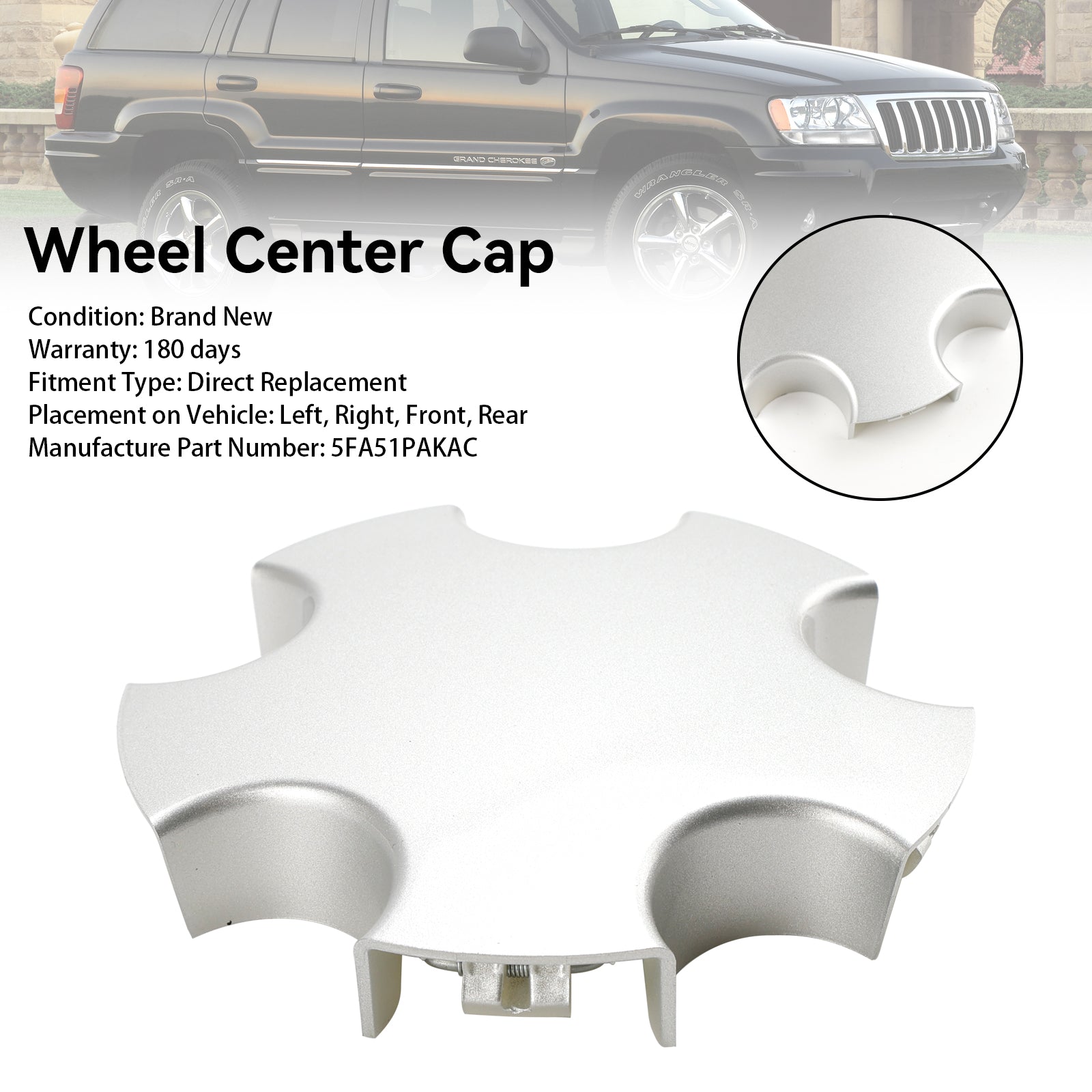 Jeep Grand Cherokee 2001-2004 1PC Wheel Center Cap Hub Cap Cover