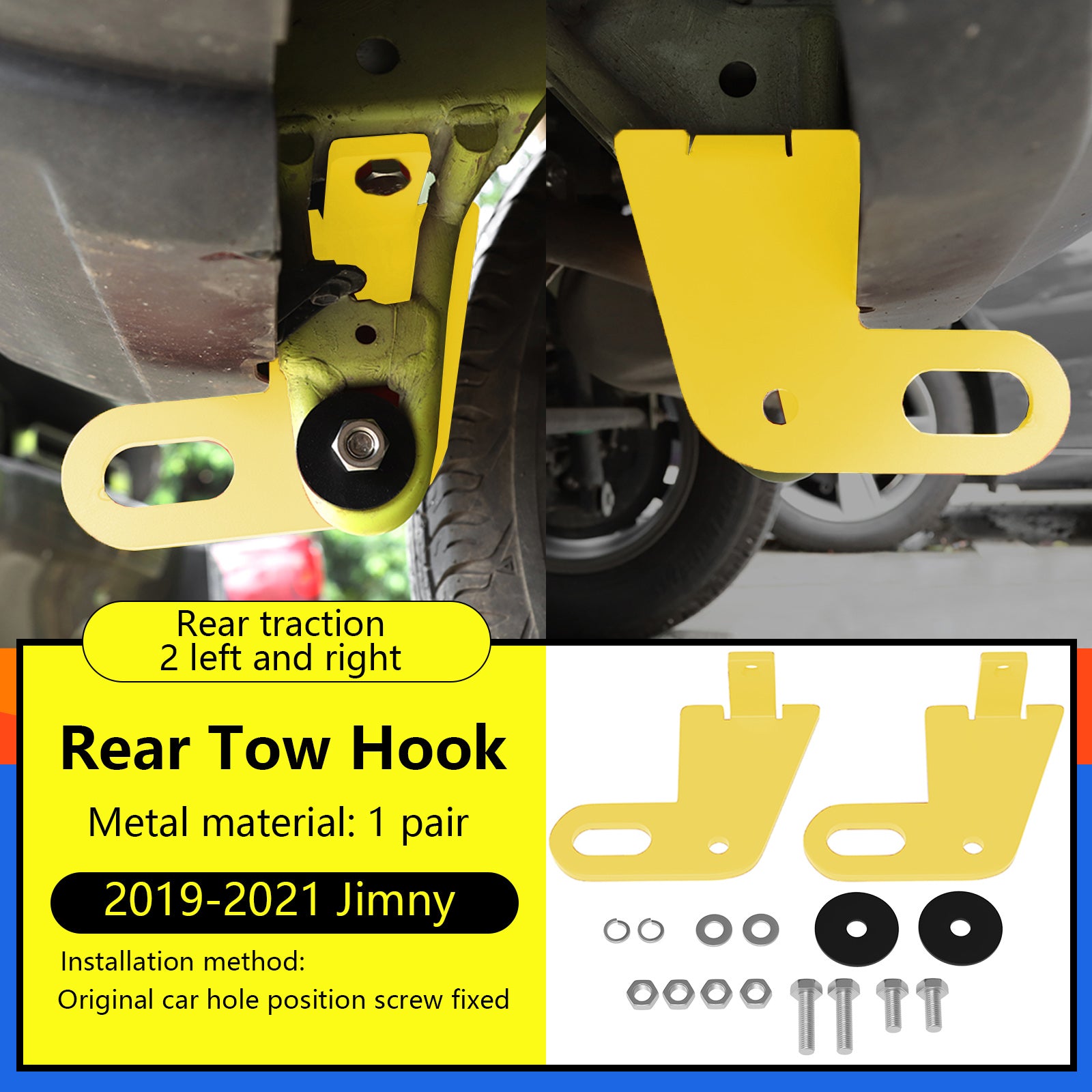 Enganche de remolque trasero izquierdo y derecho de 2 uds para Suzuki Jimny JB64W JB74 2019-2023