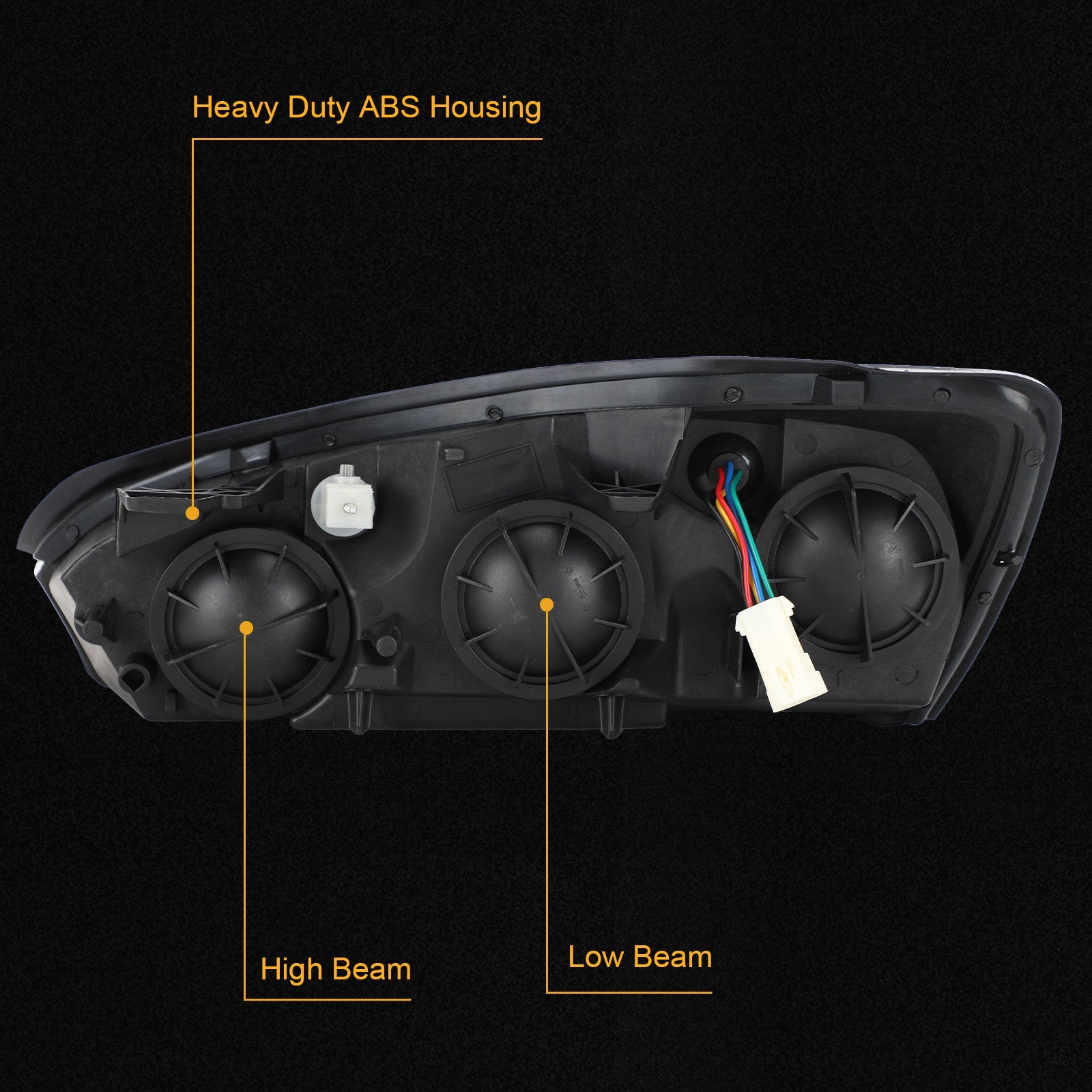 Chrome Housing Clear Amber Headlights Assembly For Chevr Malibu 2004-2008 Generic