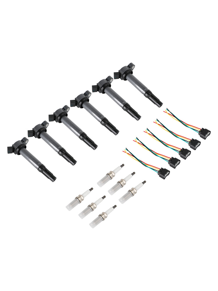 UF487 90919-02251 6 Ignition Coils+Connectors+Spark Plug Toyota Sienna 3.5L