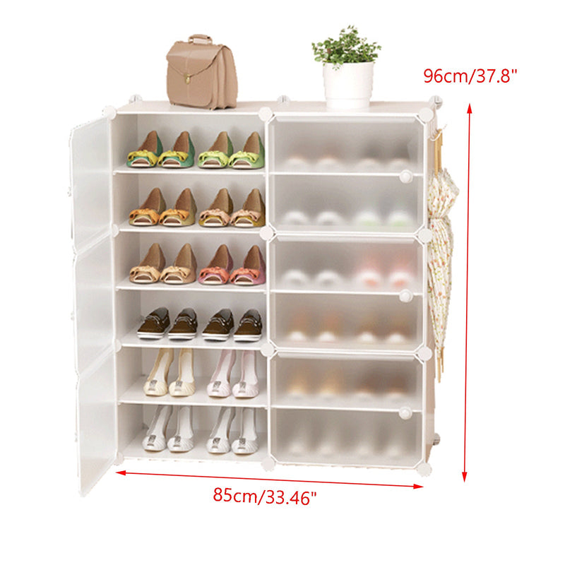 24-48 Pair Stackable Shoe Storage Cabinet Drawer Box Plastic Frame