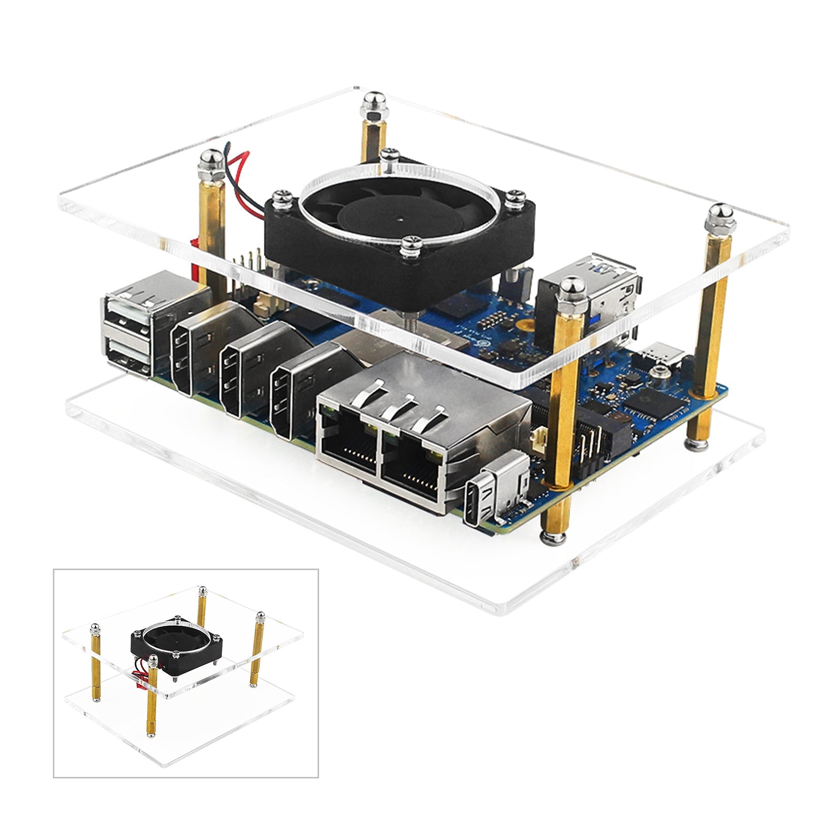 Carcasa protectora de acrílico de una capa Orange Pi 5 Plus Cluster Carcasa protectora Orangepi