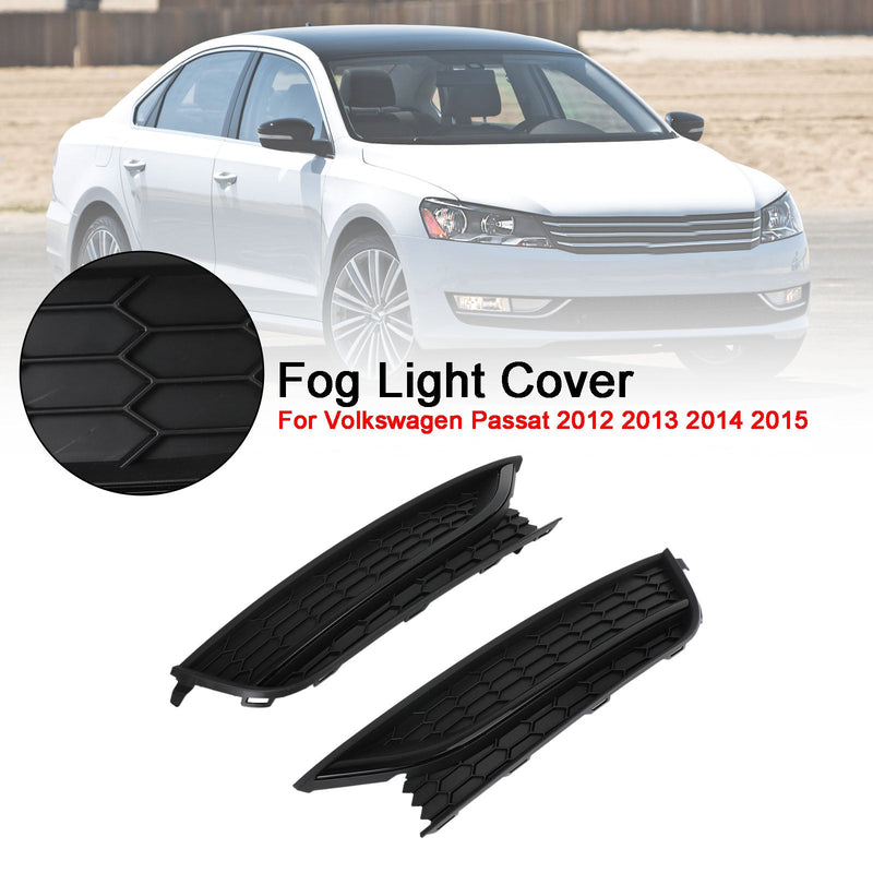 2 piezas Volkswagen Passat 2012-2015 cubierta de luz antiniebla de conducción delantera negra