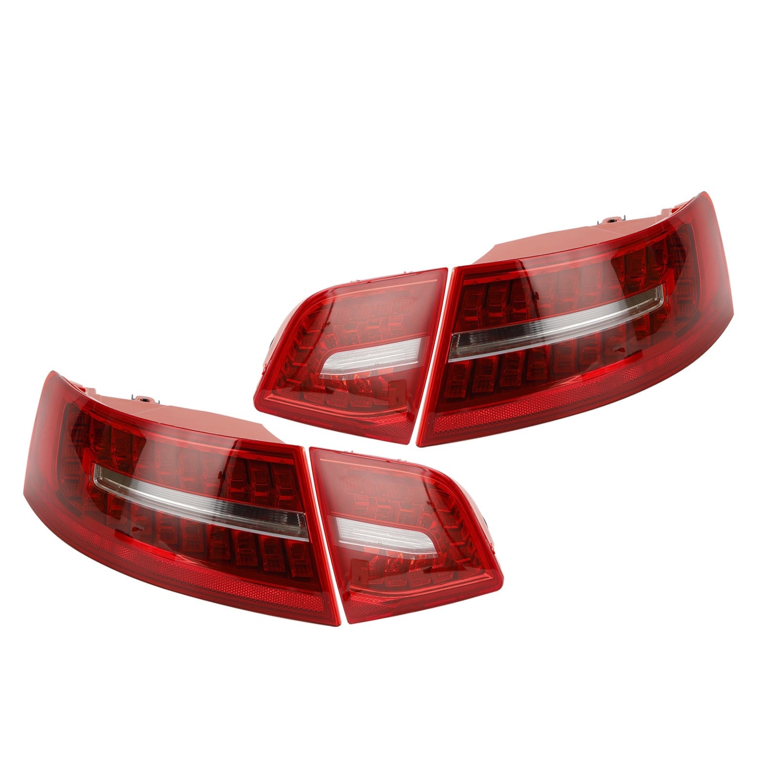 AUDI A6 C6 Sedan 2009-2011 4pcs Inner+Outer Trunk LED Tail Light Lamp