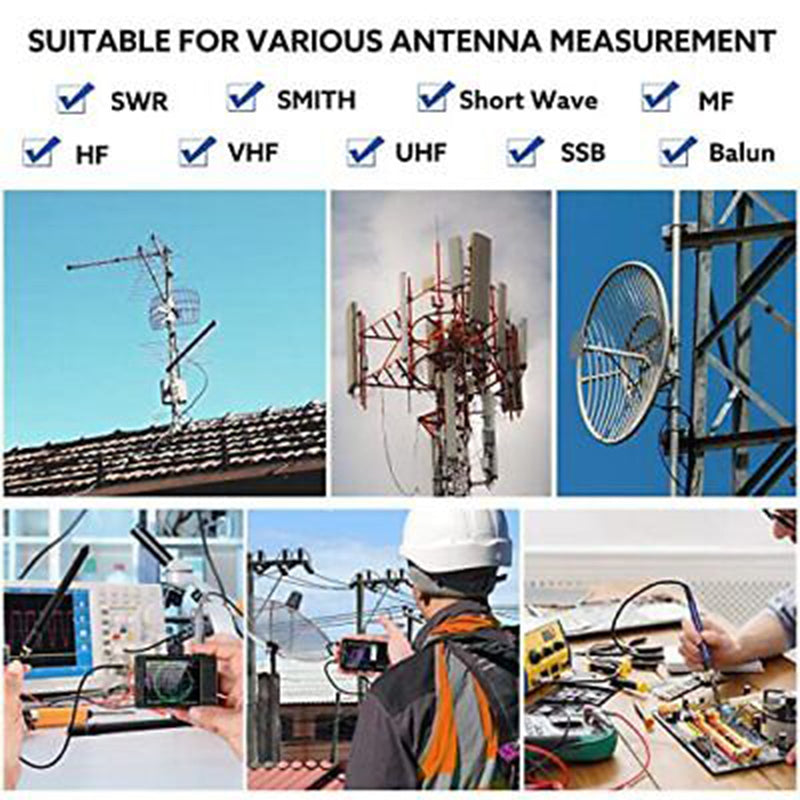 Analizador de antena de red vectorial NanoVNA-H Analizador MF HF VHF UHF con ranura para tarjeta SD