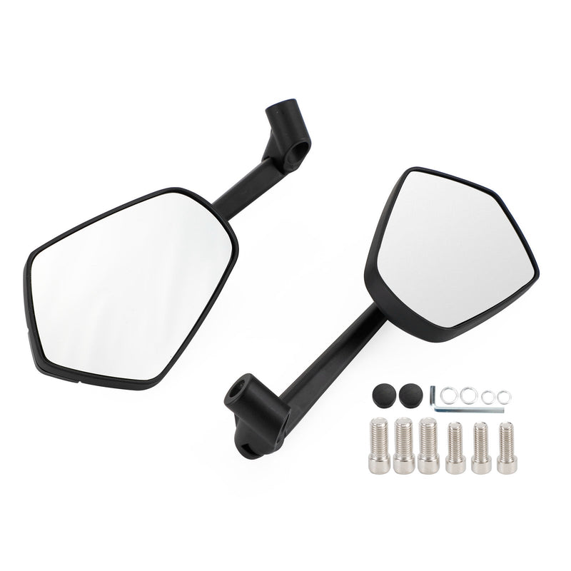 Espejos retrovisores universales para motocicleta en ángulo negros de 8 mm y 10 mm con rosca para bicicleta/motocicleta