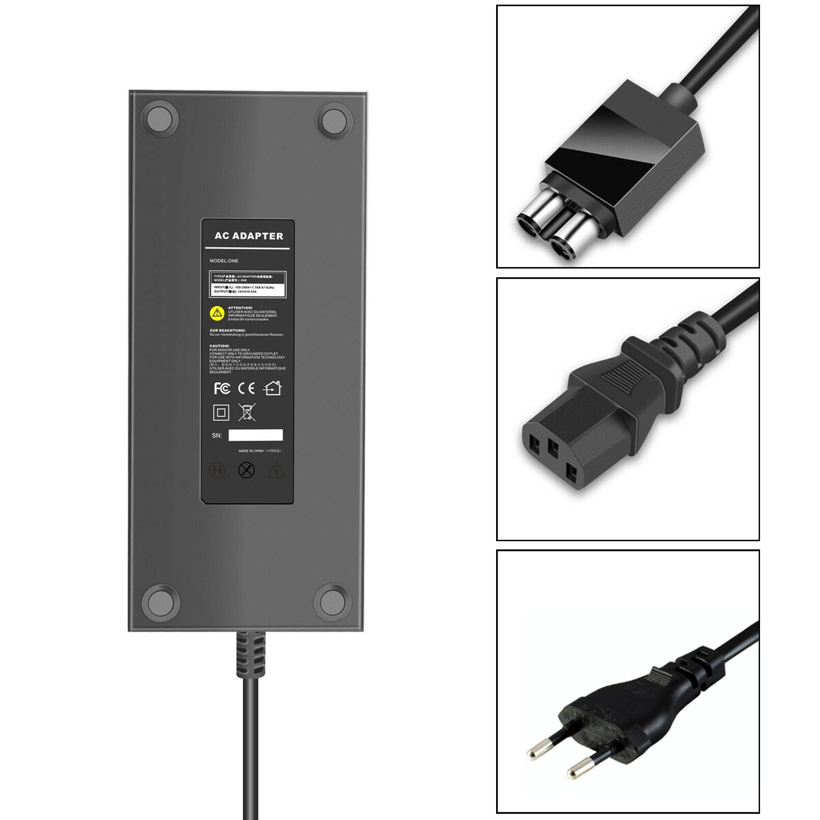 Fuente de alimentación Adaptador de CA 135W 10.83A Cable de alimentación Ajuste para Xbox one Console EU