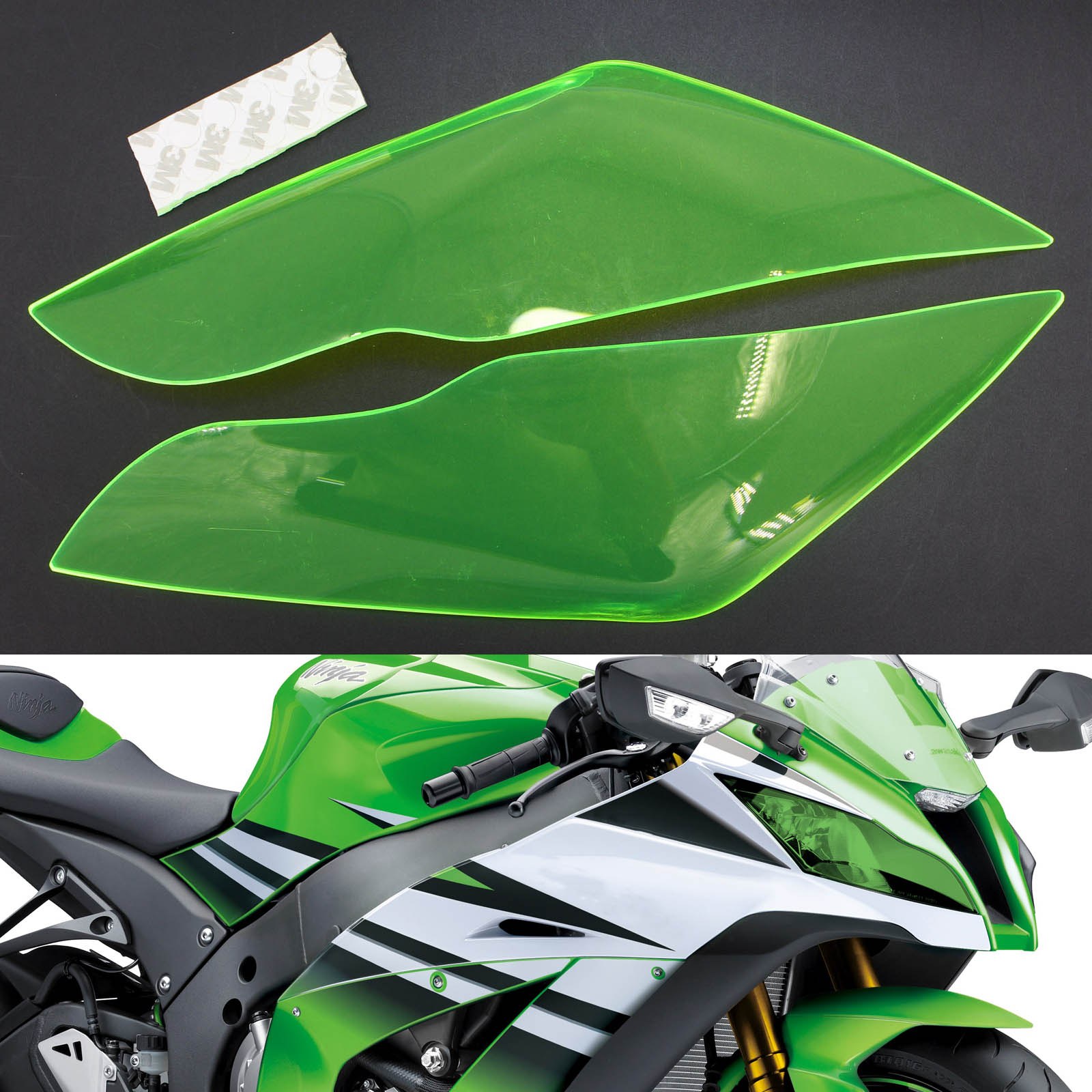 Front Headlight Lens Protection Fit For Kawasaki Zx-10R Zx 10R 2011-2015 Smoke Generic