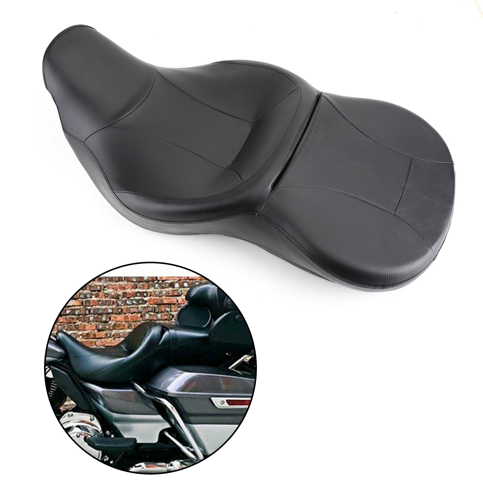 Black Rider Passenger Seat for 2014-2019 Touring Street Electra Glide Road King Generic