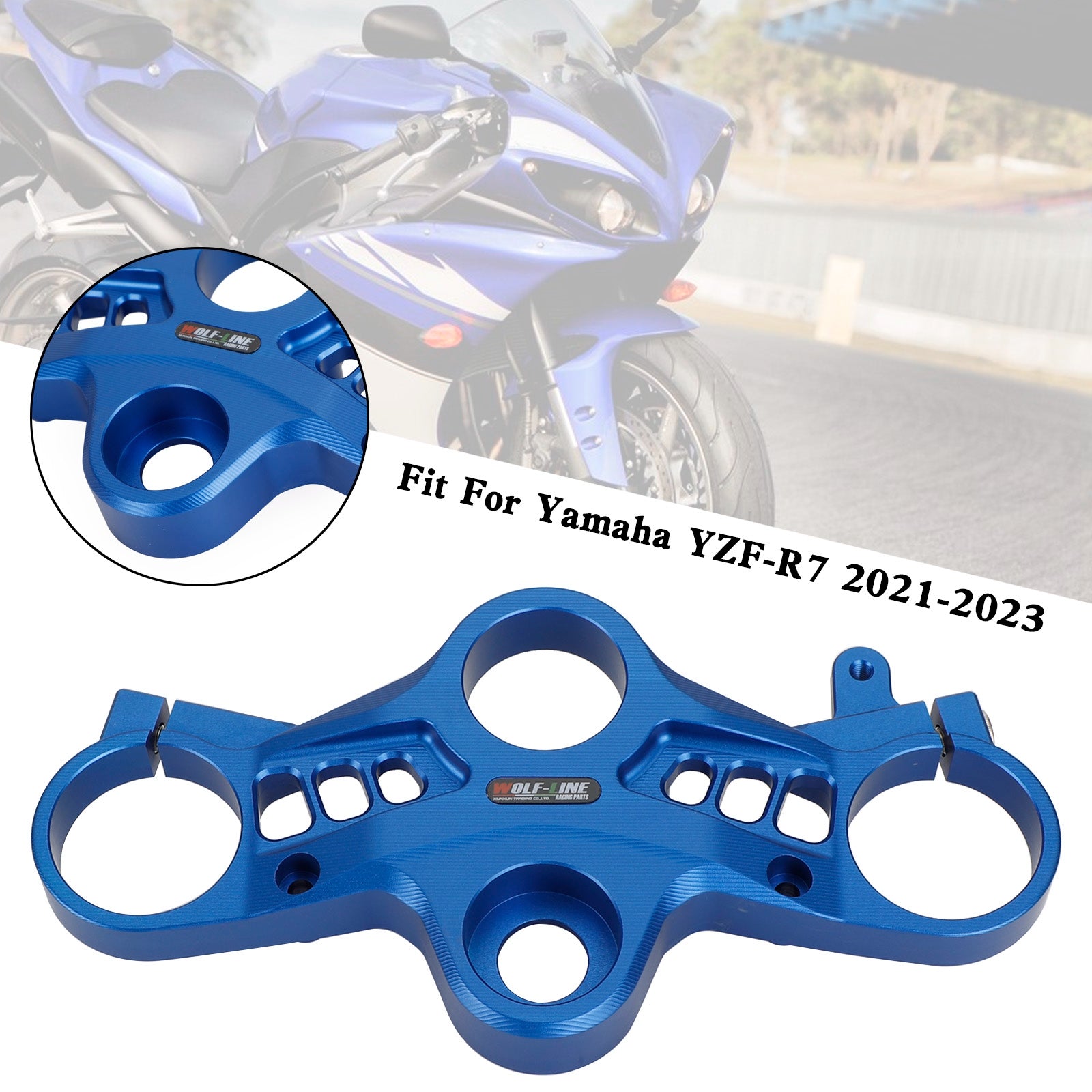 مشبك شجرة علوي أمامي علوي من الألومنيوم لياماها YZF-R7 2021-2023