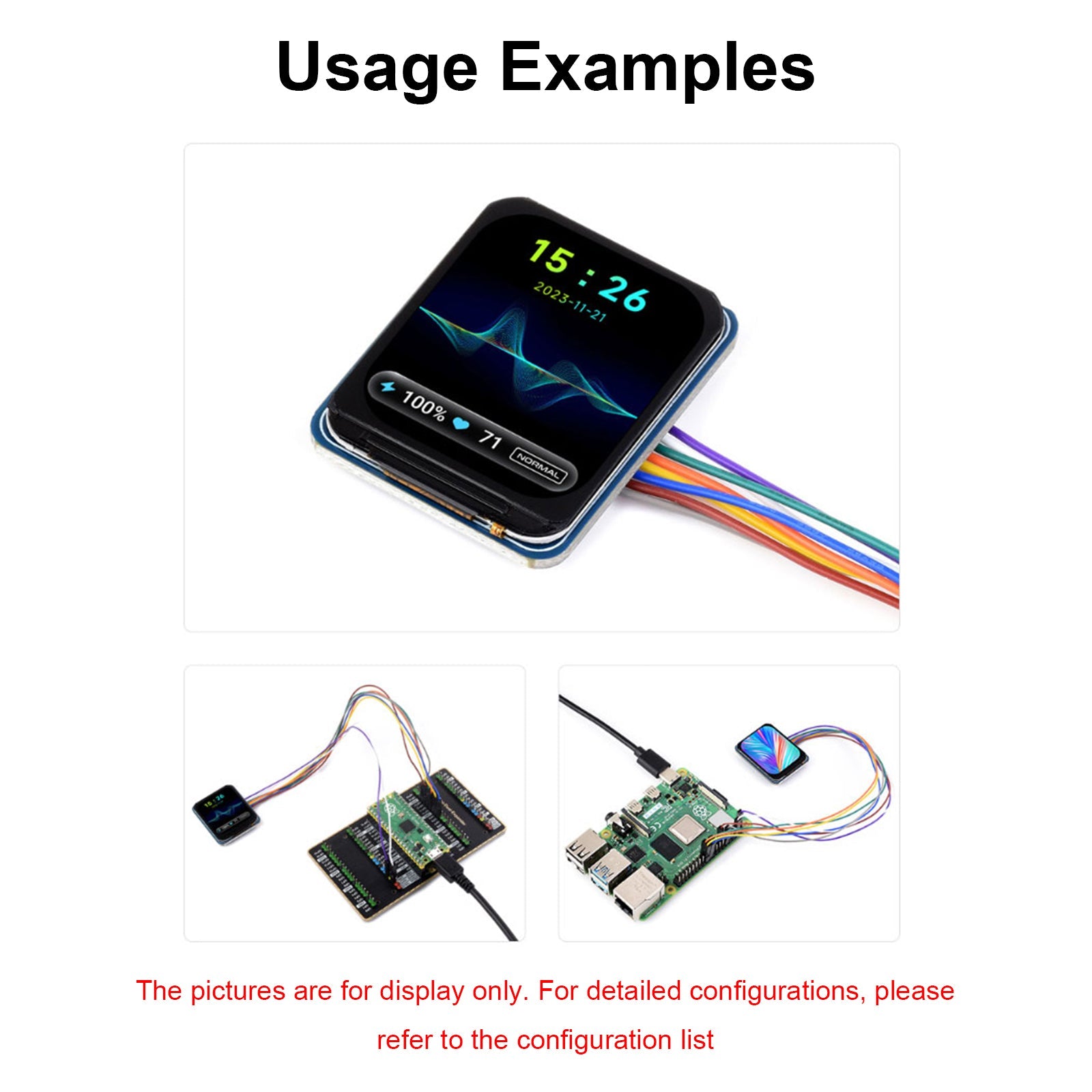 شاشة IPS مقاس 1.5 بوصة، واجهة SPI، شاشة مستديرة NV3030B، لوحة توسيع LCD