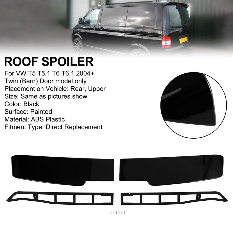 Alerón negro Premium para puerta de Granero, compatible con VW Transporter T5 T5.1 T6 T6.1