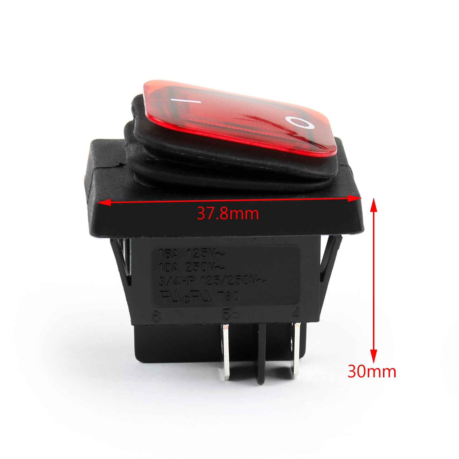 1Pcs RLEIL RL2-102 Waterproof IP65 Car Rocker Switch 4Pin ON/OFF 125/250VAC Red