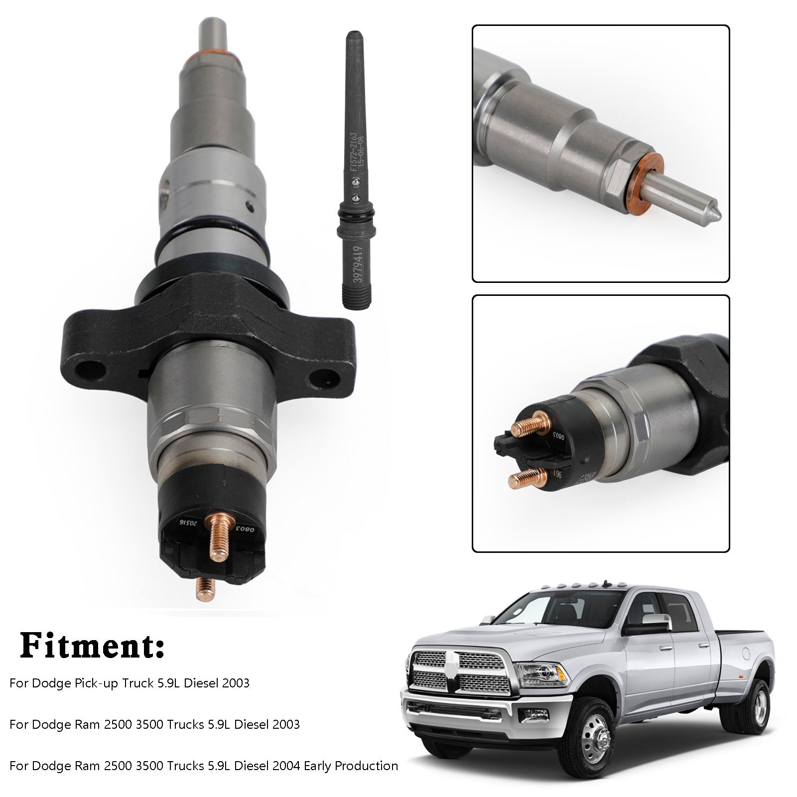 Dodge Ram 2500 2003-2004 Cummins 1PCS/6PCS Common Rail Fuel Injector 0445120255 Generic