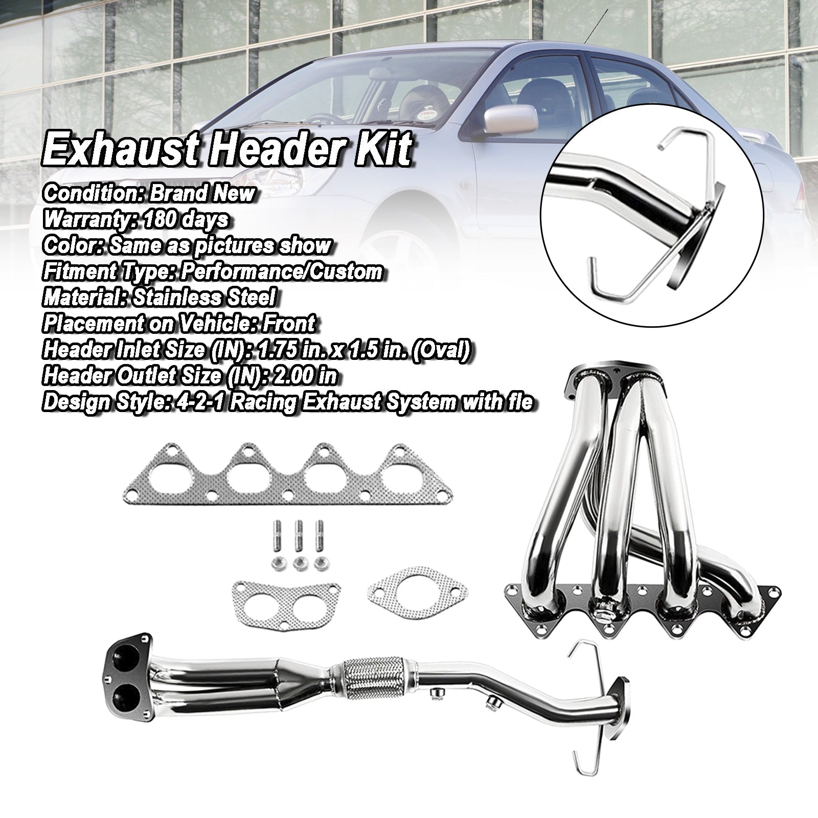 Mitsubishi Lancer 2002-2007 Stainless Steel Racing Exhaust Header Manifold