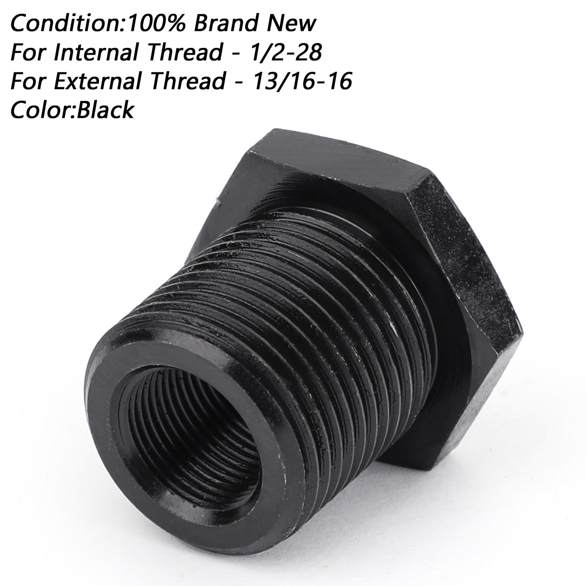 3PCS 1/2-28 to 3/4-16, 13/16-16, 3/4 NPT Thread Oil Filter Adapters Black New Generic