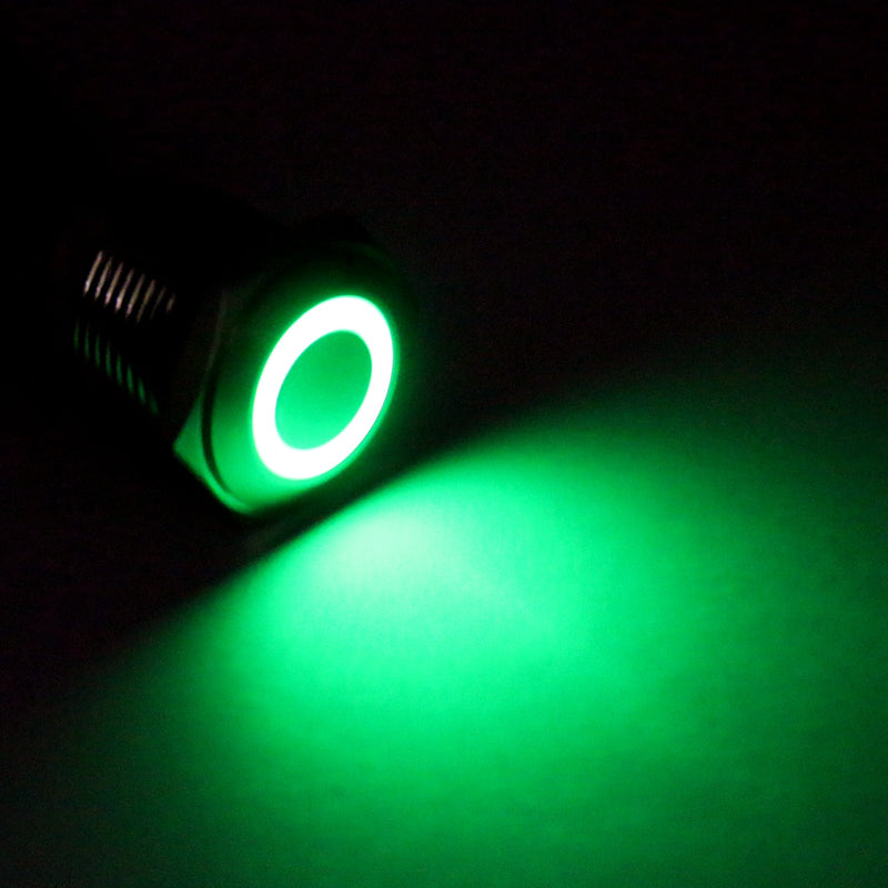 1 قطعة 16 مللي متر معدن 12 فولت الأخضر LED زر الإغلاق التبديل 4Pin SPST للسيارة/قارب