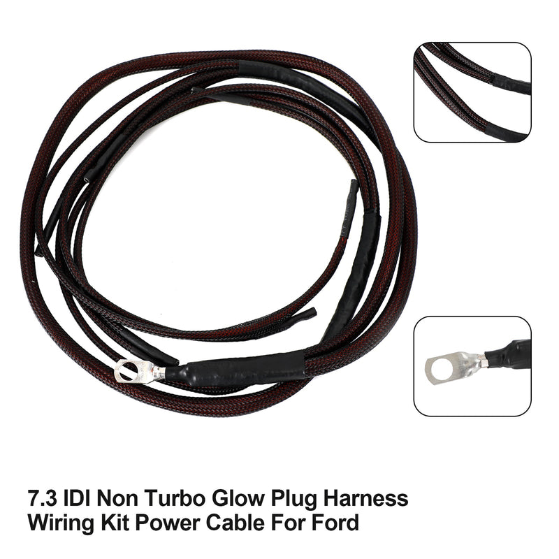7.3 IDI Non Turbo Glow Plug Harness Wiring Kit Power Cable For Ford Generic