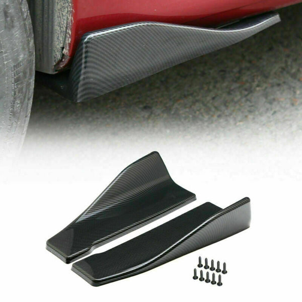 2pcs 35cm Skirt Spoiler Rear Lip Extension Rocker Splitters Winglet Wings Carbon Fiber Look Generic