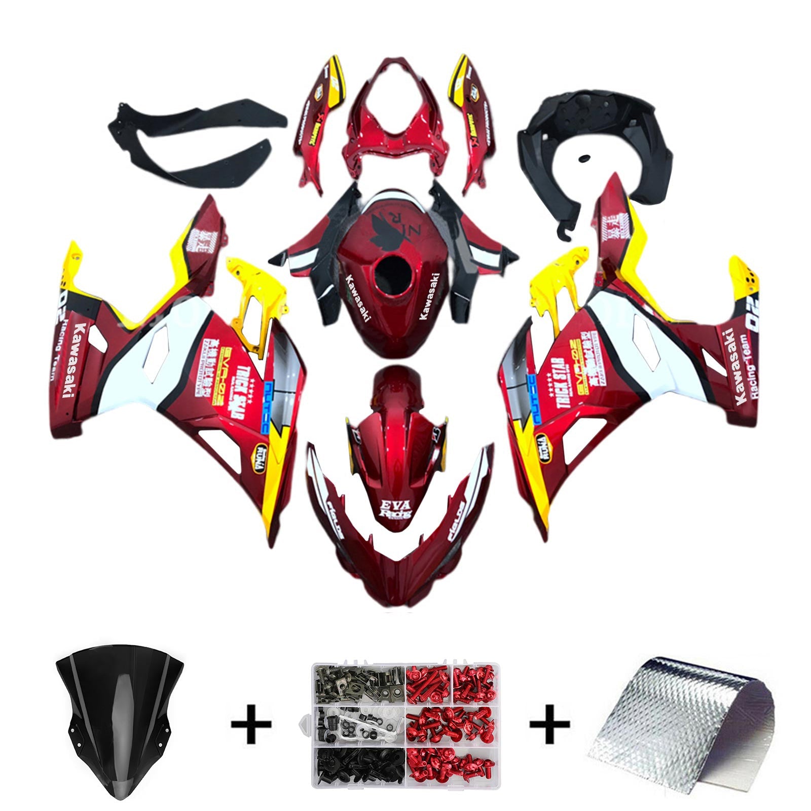 Amotopart Kawasaki EX400 Ninja400 2018-2024 Fairing Kit Bodywork Plastic ABS