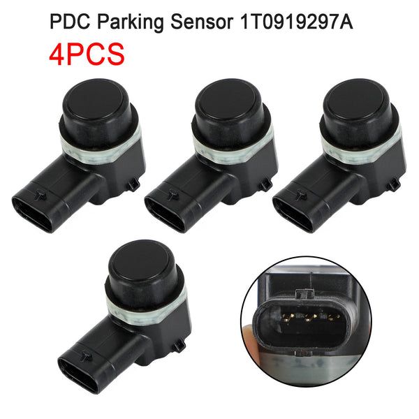 4X PDC Parking Sensor 1T0919297A For VW Golf Passat Sharan Tiguan Touran Generic