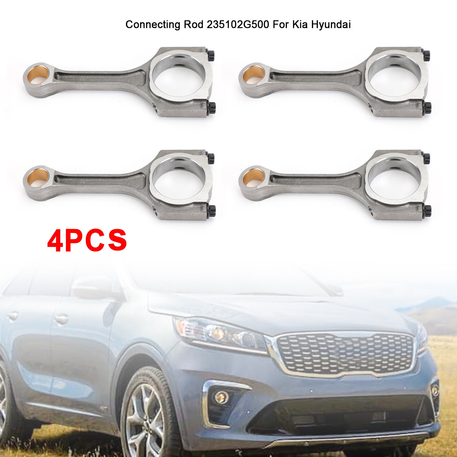 4PCS Connecting Rod 235102G500 For Kia Sorento Sportage Hyundai Sonata 2011-2020 Generic