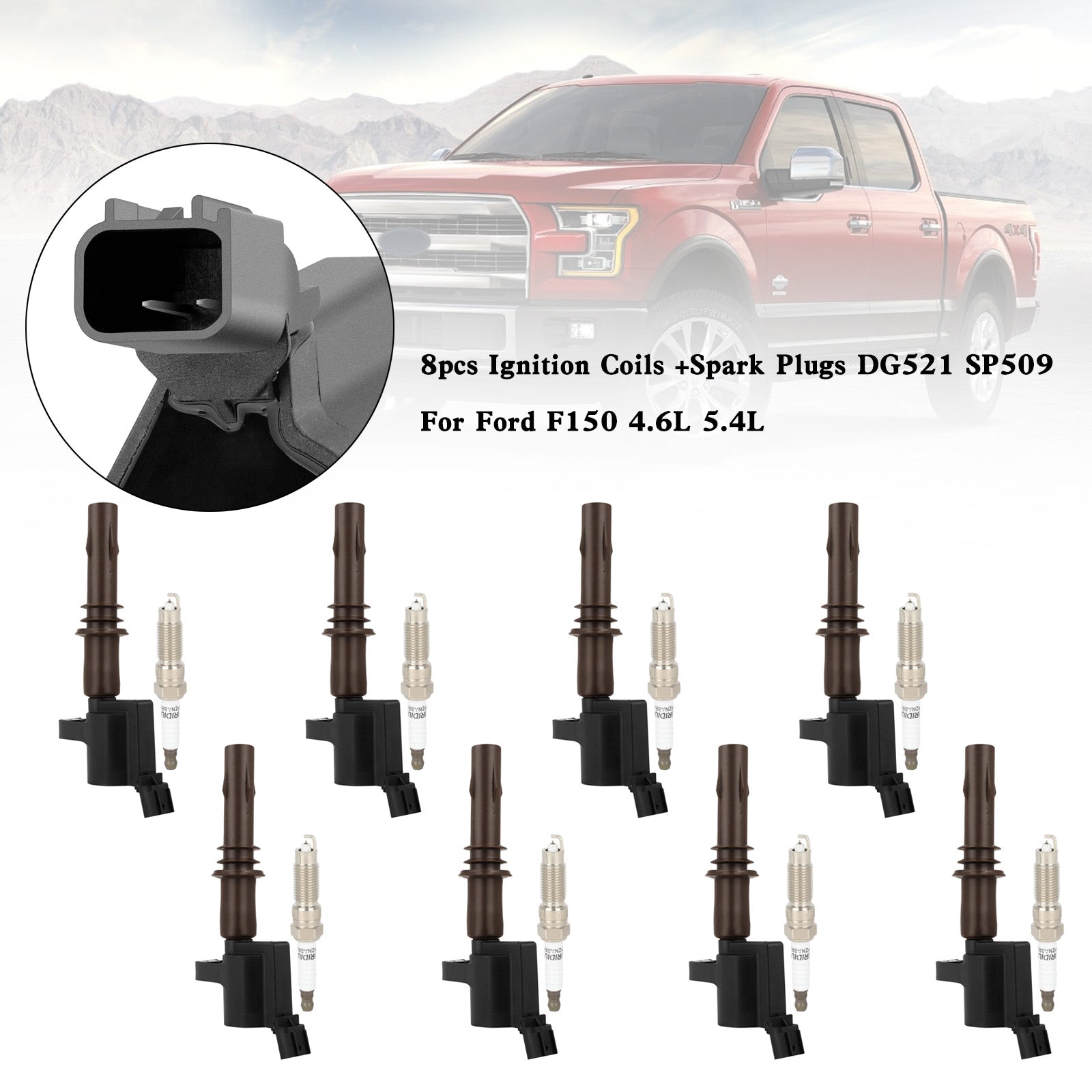 2008-2009 Ford F-250 F-350 Super Duty V8 5.4L 8pcs Ignition Coils +Spark Plugs DG521 SP509 Fedex Express