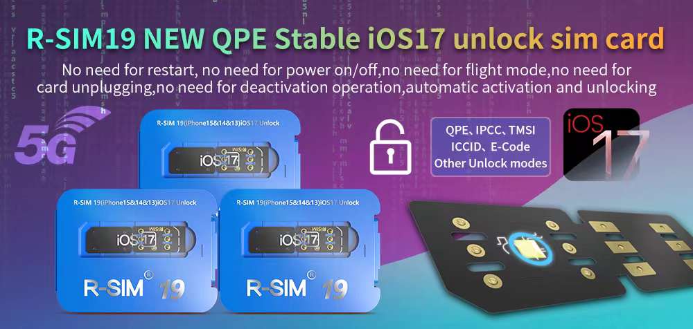 R-SIM19 بطاقة SIM جديدة QPE مستقرة مفتوحة لهاتف iPhone 15 Plus 14 13 Pro Max 12 IOS17