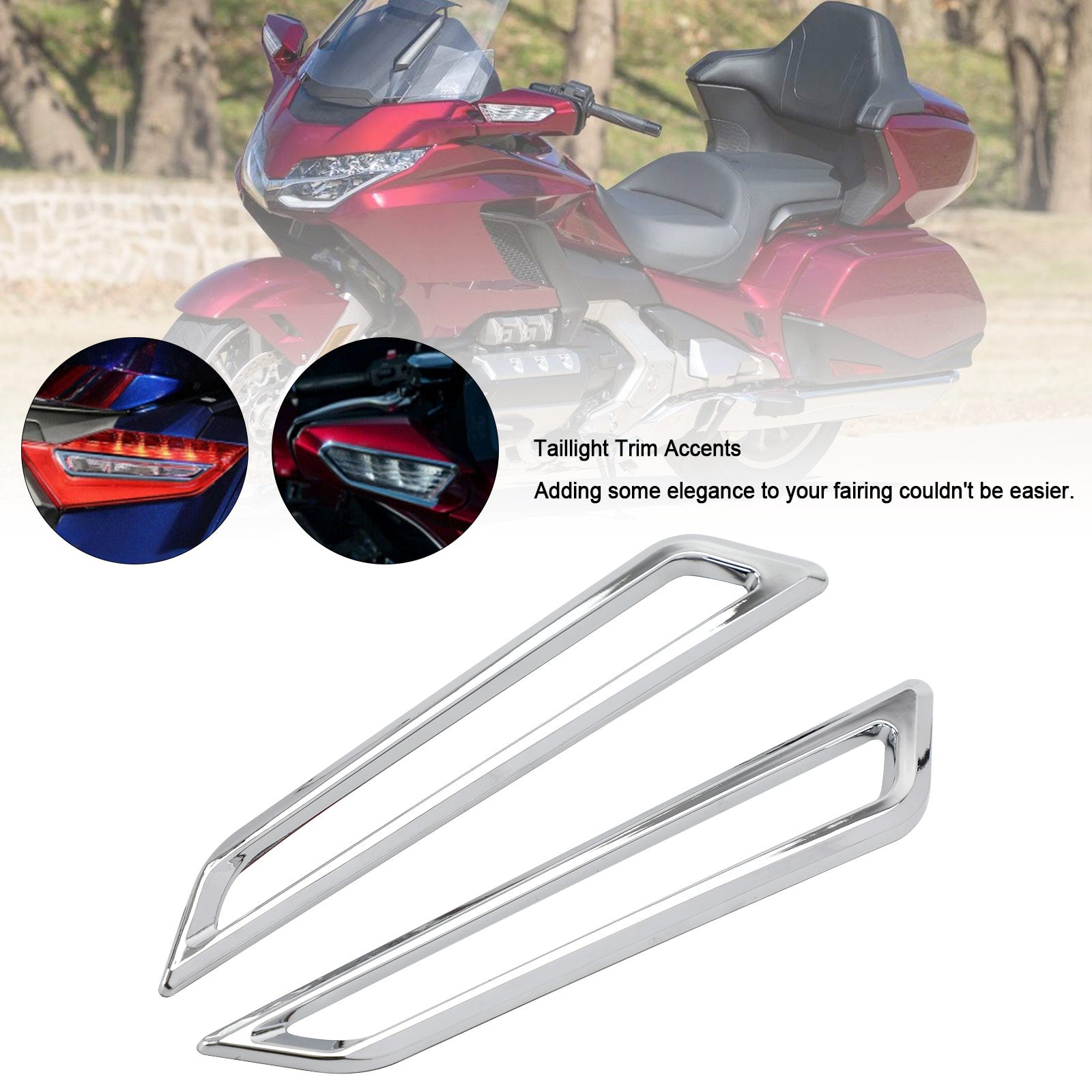 Chrome Side Tail Light Trim Case For HONDA Goldwing GL1800 Tour Airbag 2018-2021 Generic