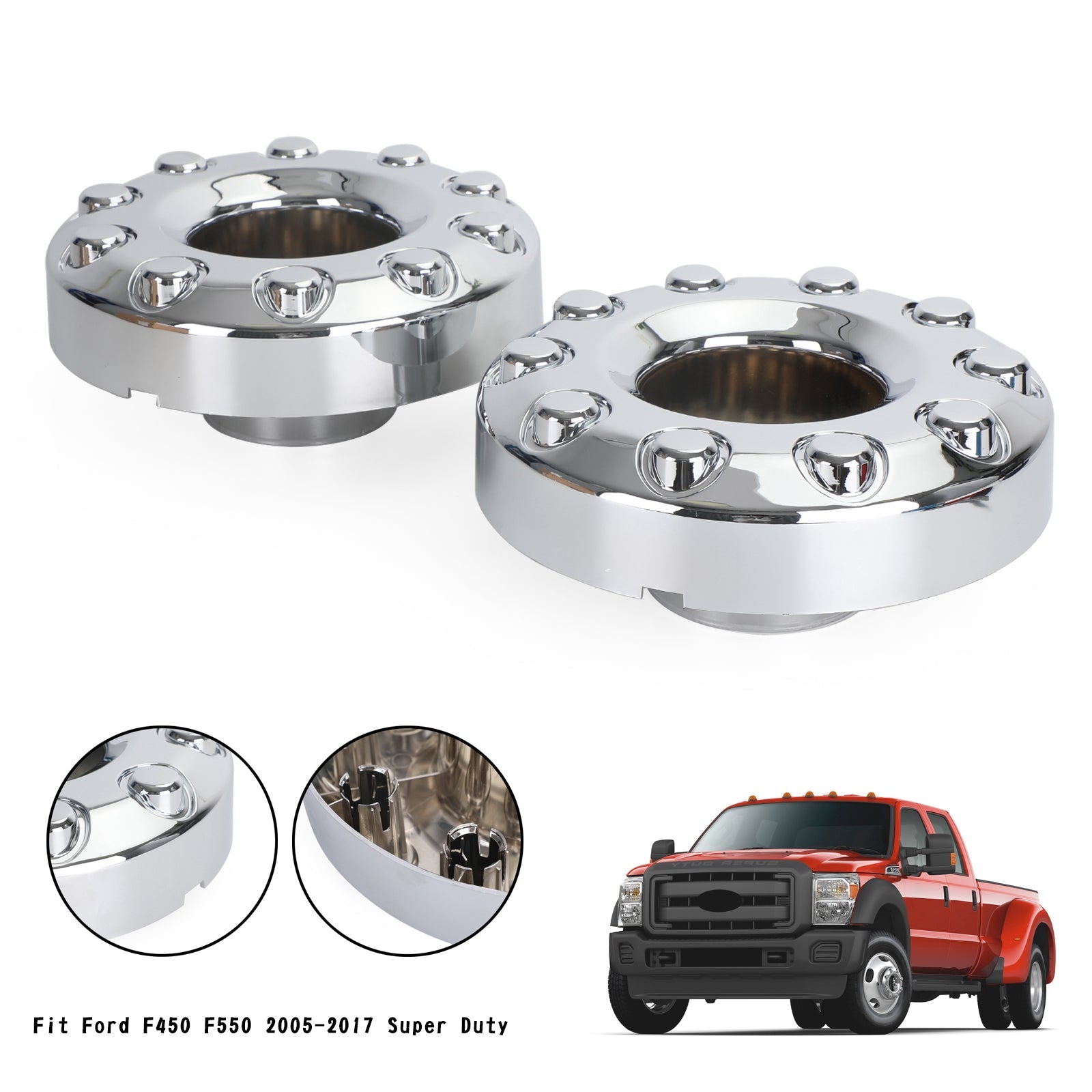 Wheel Center Hub Caps For Ford F450 F550 05-17 Super Duty Dually 10 Lug Wheel Generic