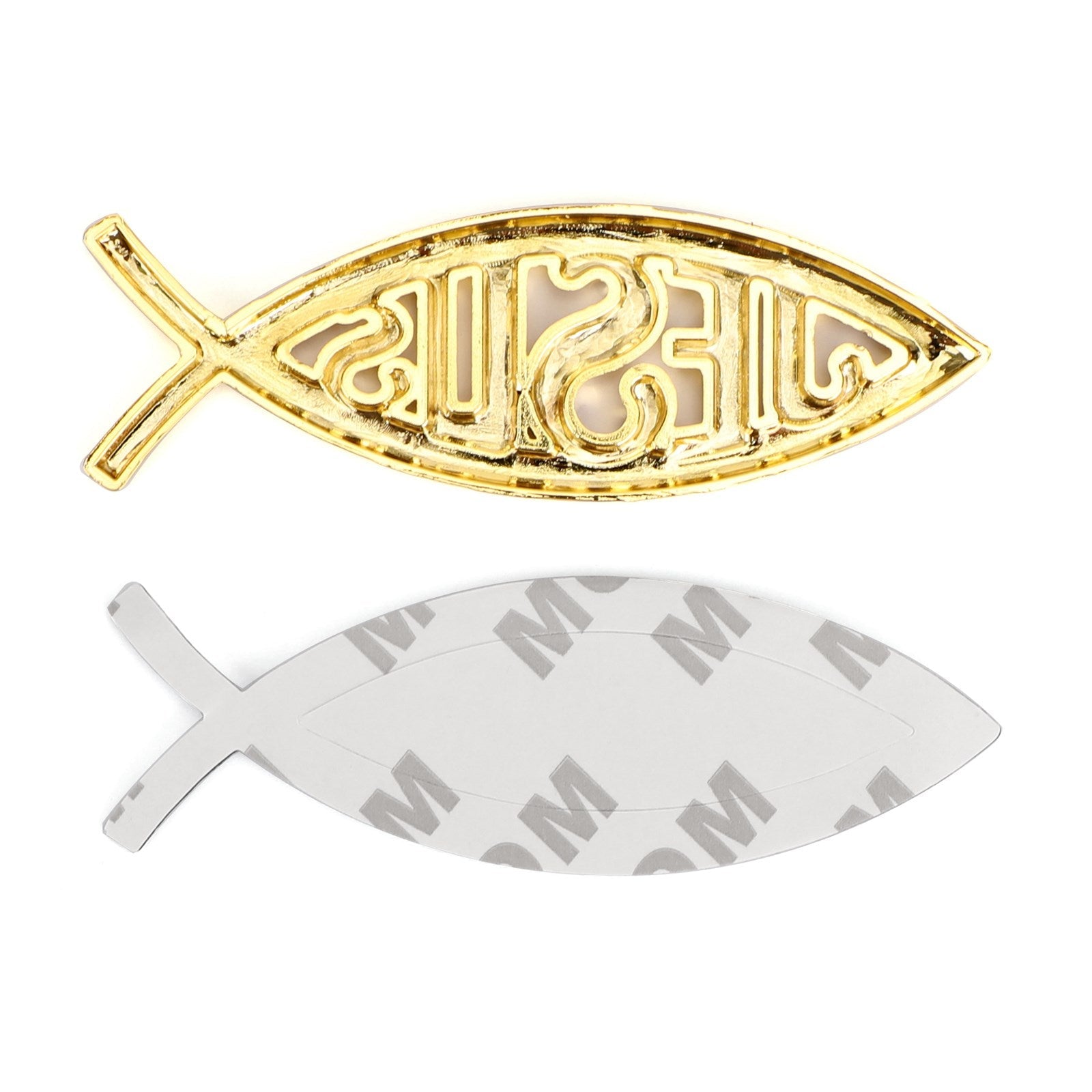 3D Car Decal Emblem Sticker Religious God For Jesus Christian Fish Symbol Silver