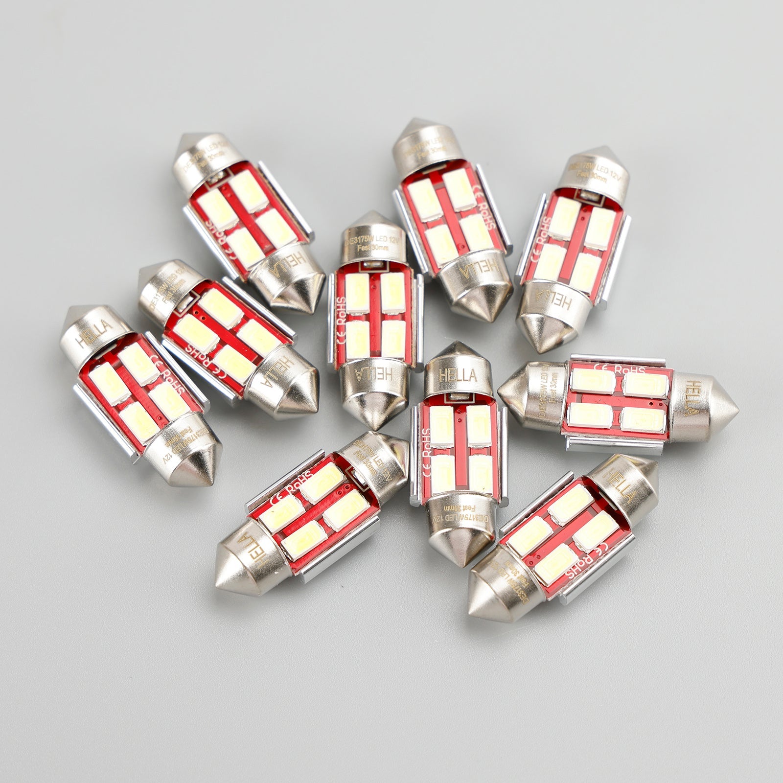 10X For HELLA LED Retrofit DE3157W FESTOON 30MM 12V 3W SV8.5-8 6000K