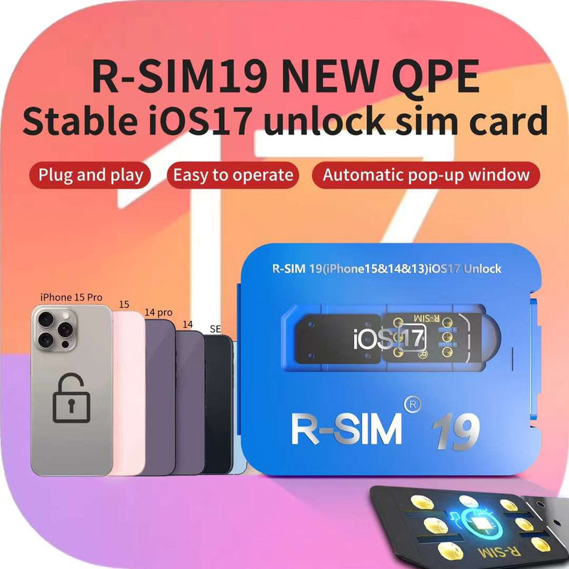 R-SIM19 بطاقة SIM جديدة QPE مستقرة مفتوحة لهاتف iPhone 15 Plus 14 13 Pro Max 12 IOS17