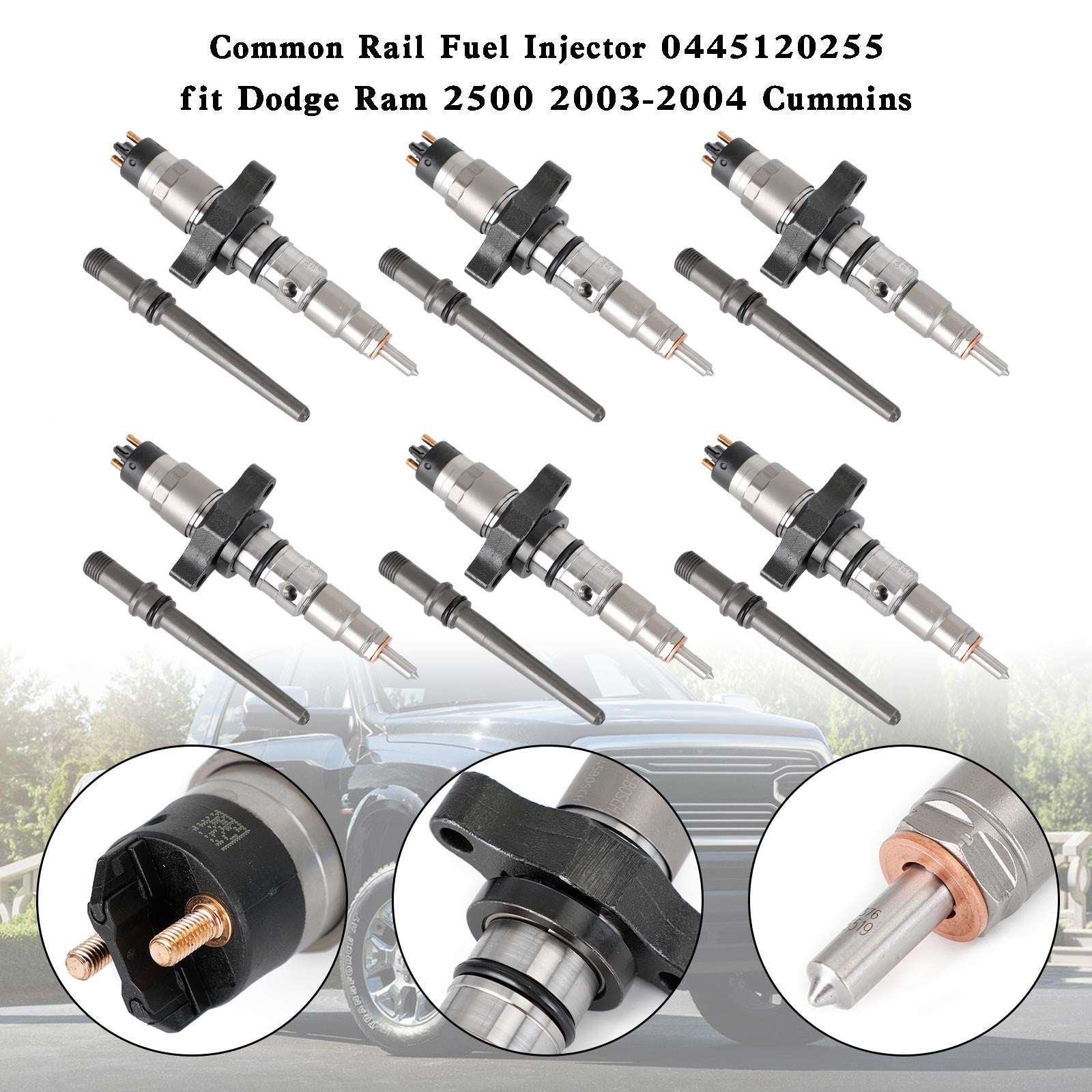 Dodge Ram 2500 3500 Trucks 5.9L Diesel 2003 1PCS/6PCS Common Rail Fuel Injector 0445120255 Generic