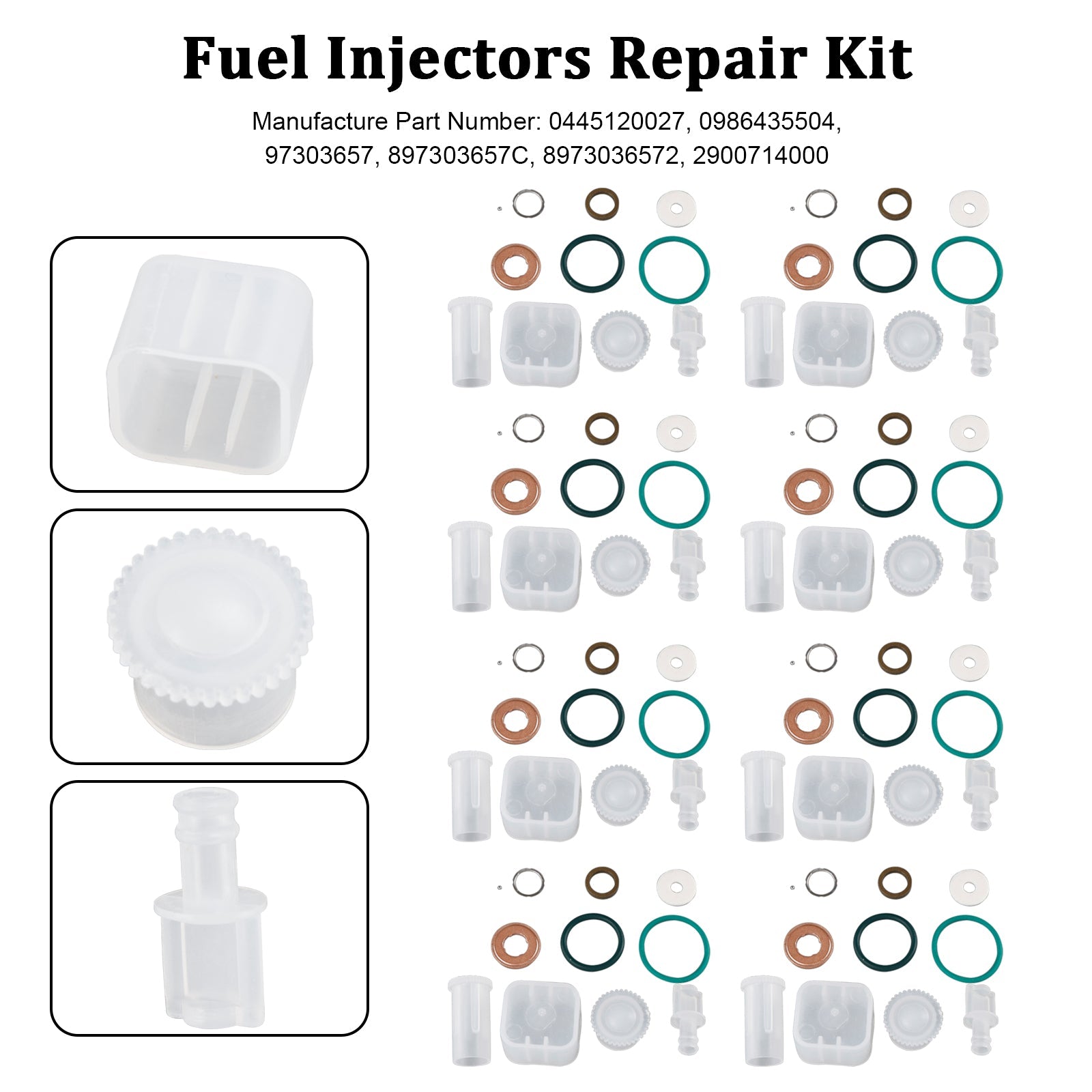 8PCS Fuel Injector Repair Kit Fit Chevy Fit GMC Duramax 6.6L 2004-2005 Diesel