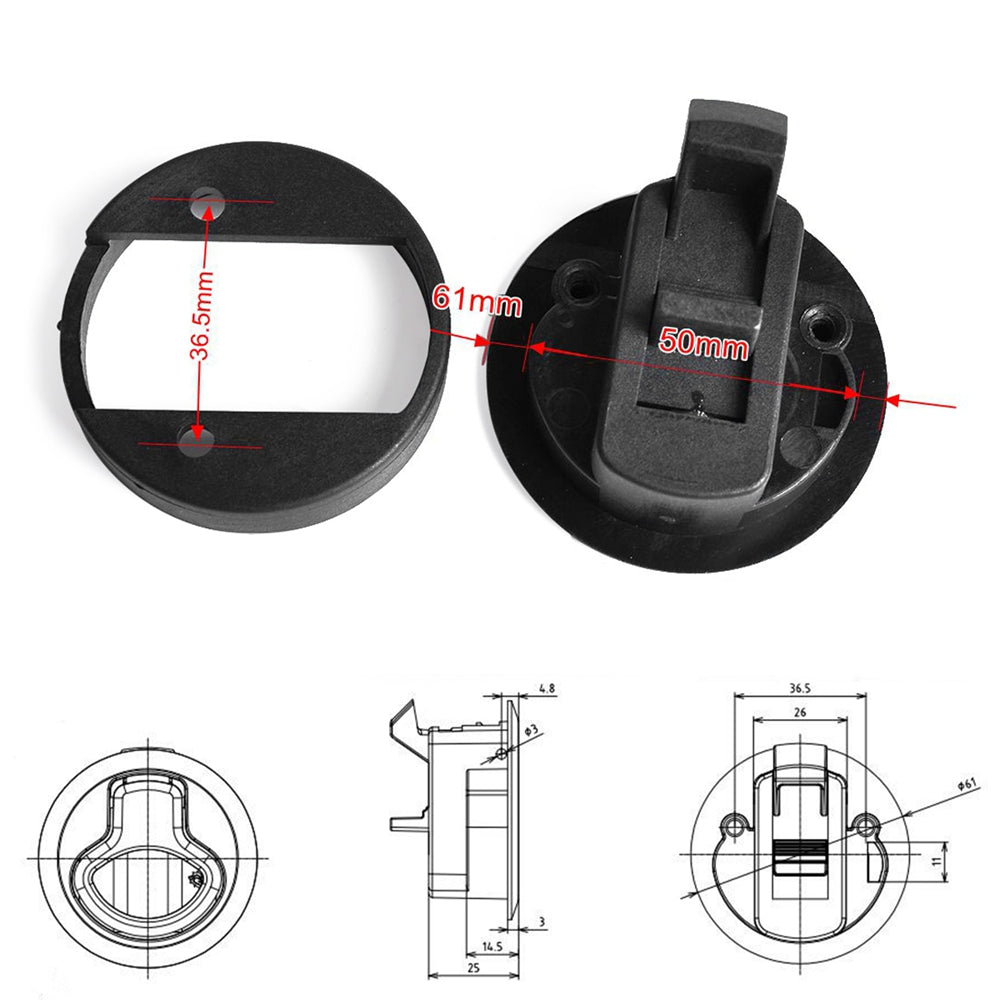 4??RV Boat Door Replace Slam Latch Hatch 2" Deck Round Pull Latch 1/2"