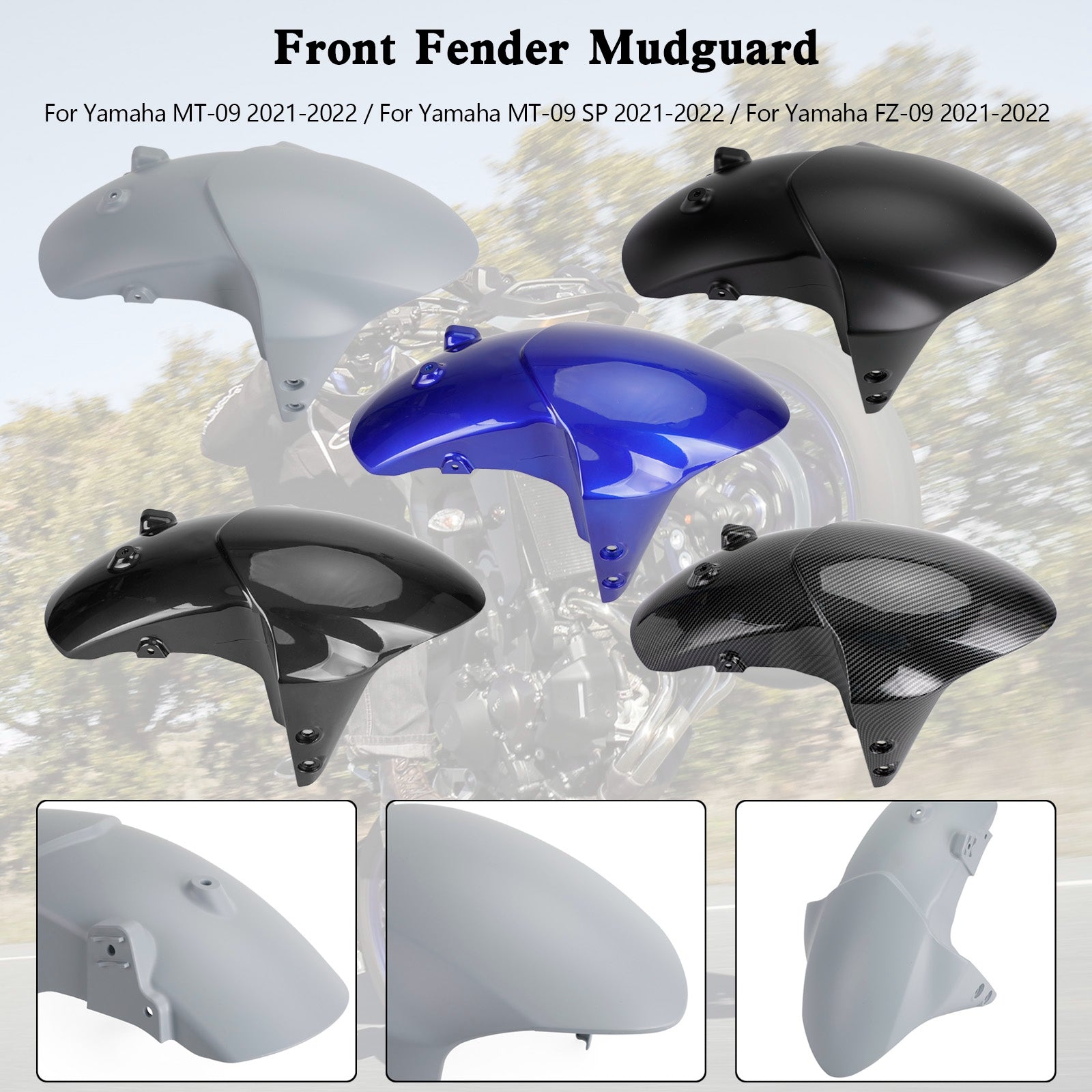 2021-2022 ياماها MT-09 FZ-09 MT09 SP واقي الطين الأمامي