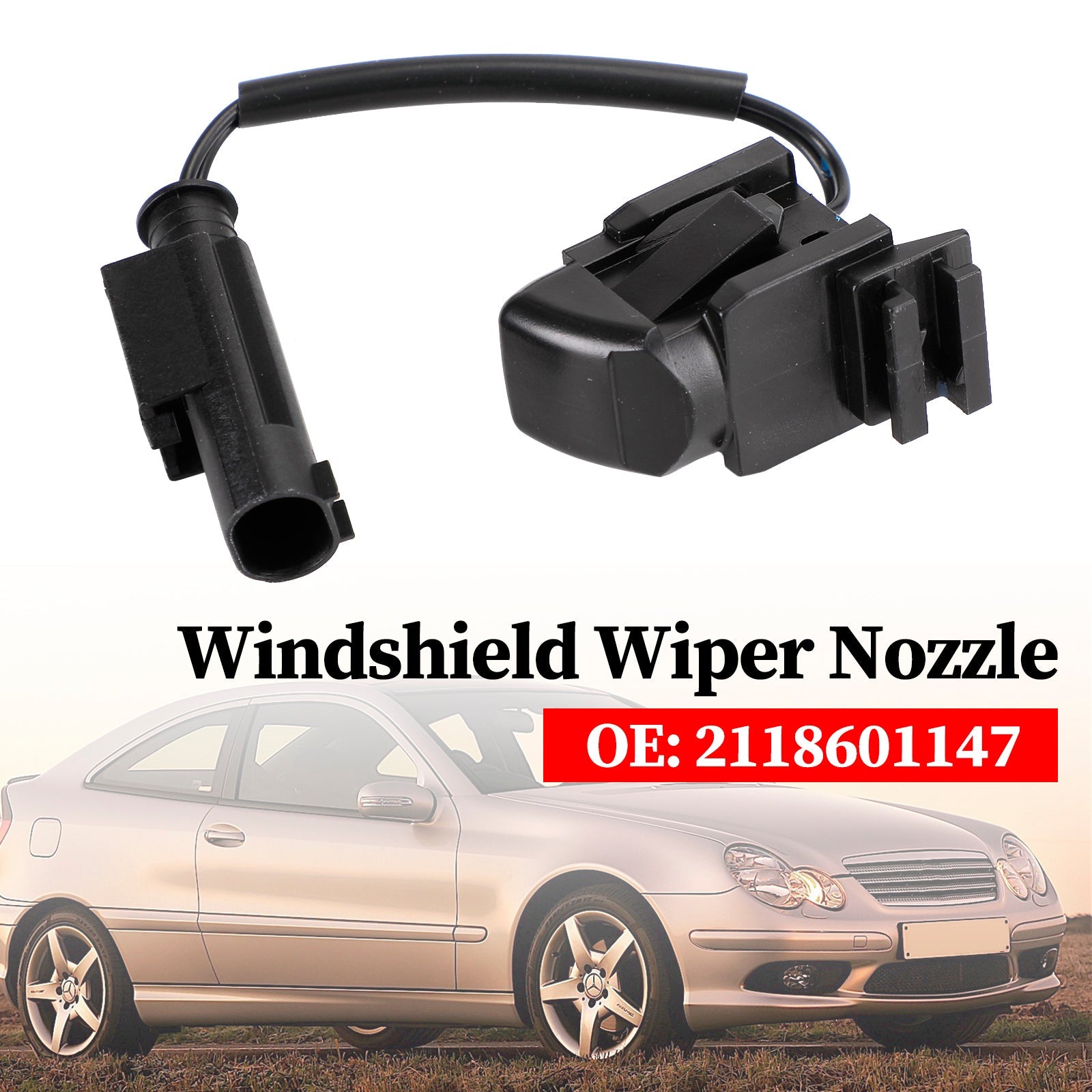 2118601147 Mercedes-Benz W203 W208 W209 W211 W219 CL203 C219 Windshield Wiper Nozzle