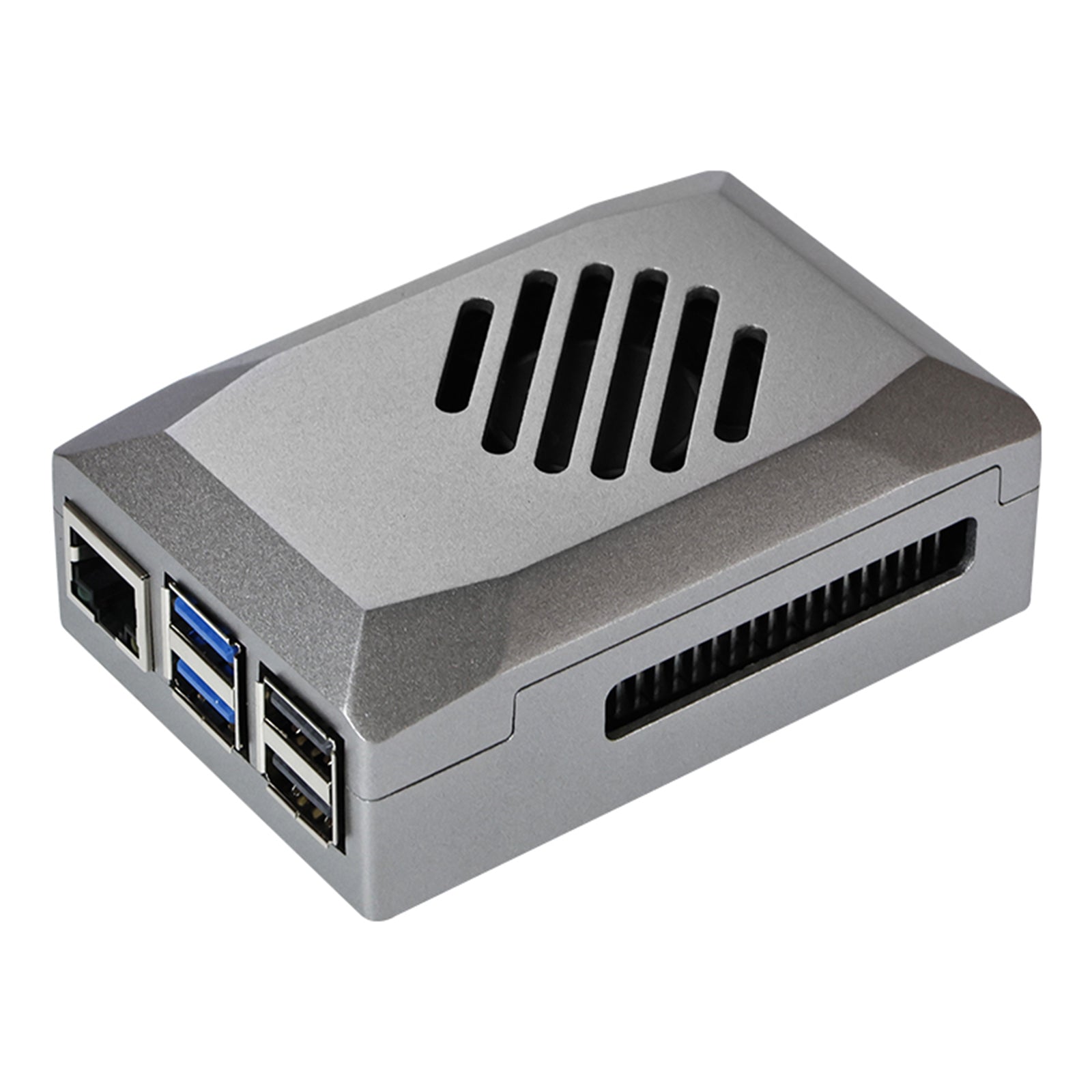 Silver Shadow Shell Raspberry pi5 Caja protectora ABS Material Control de velocidad Ventilador