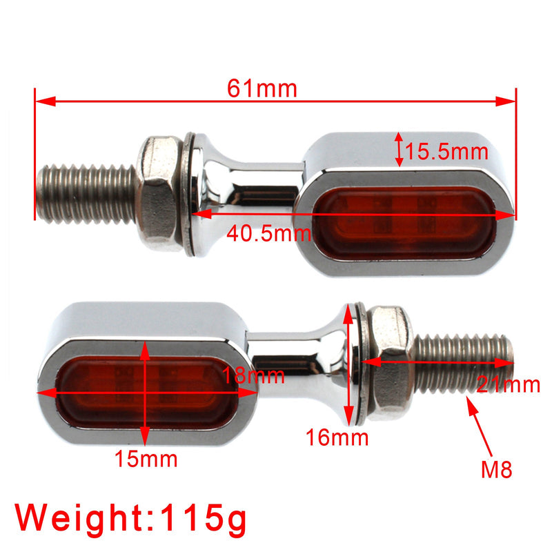 Mini indicador de señal de giro trasero LED para Sportster Touring Dyna Softail genérico